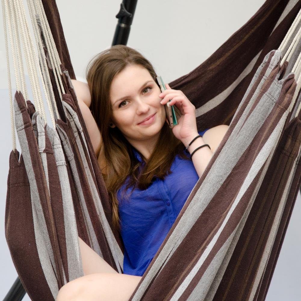 AMANKA Hängestuhl für 2 Personen: XXL Outdoor Hängesessel bis 150 kg - Garten und Balkon, 185 x 130 cm Hängesitz für Kinder und Erwachsene - 360° Relaxsessel