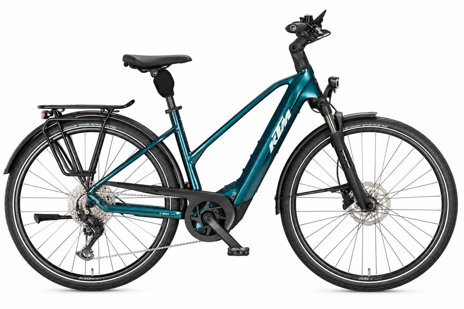 KTM E-Bike KTM Macina Tour PX 720.1 720 Wh Damen Trapez blau 2027, 11 Gang Shimano CUES U6000-11/10 LG shadow+, Kettenschaltung, Bosch Performance Line PX smart System