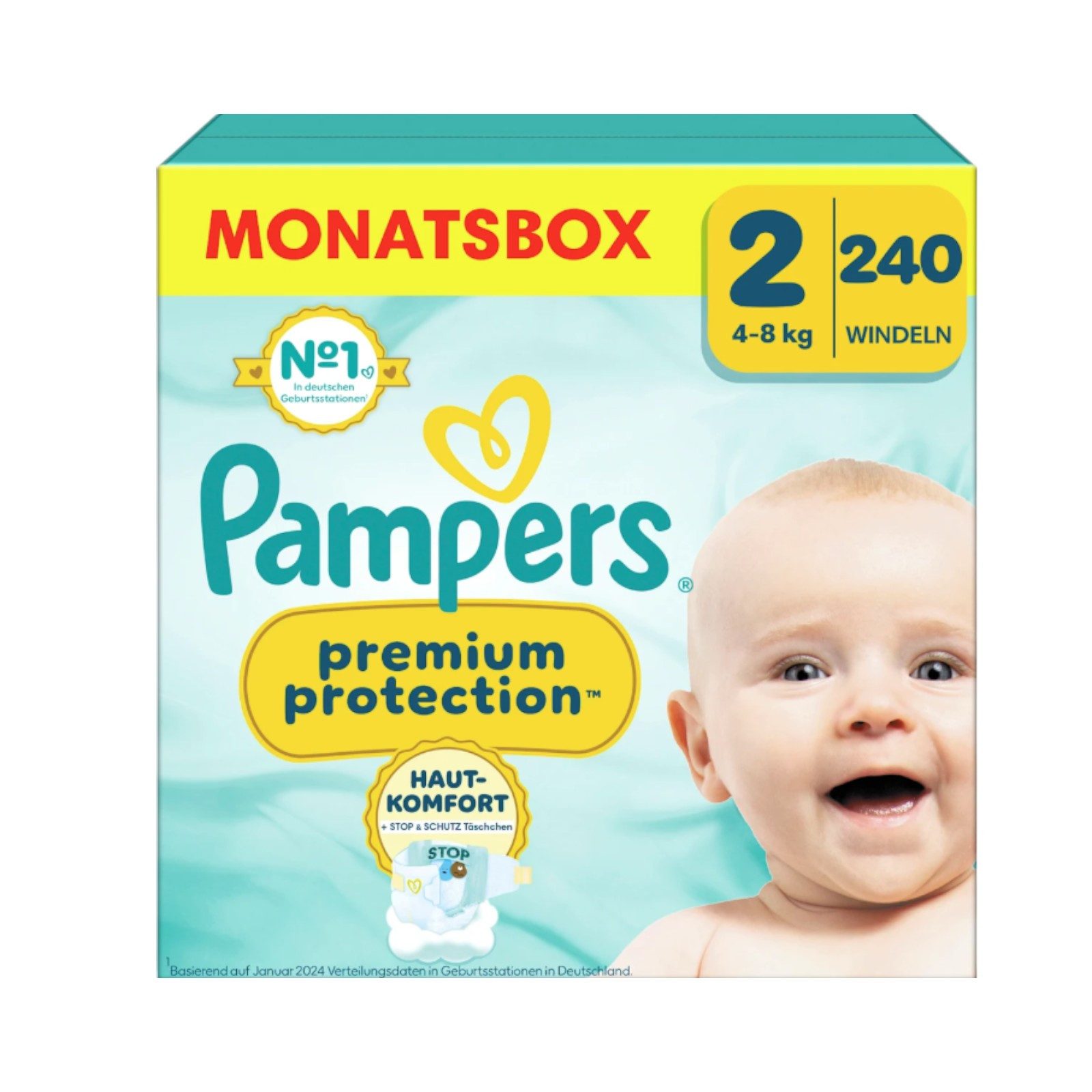 Windeln Premium Protection New Baby Gr. 2 Mini (4-8 kg), Monatsbox, 240 St