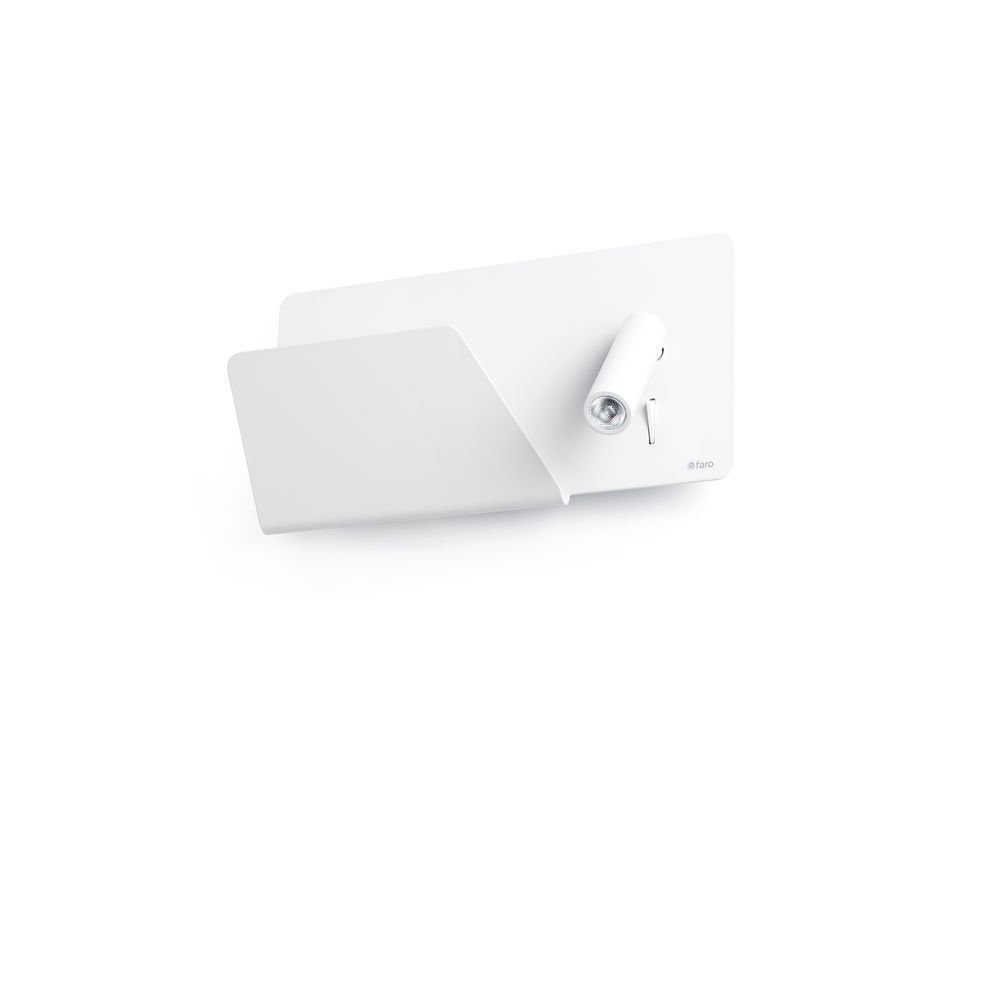 FARO Barcelona Wandleuchte USB SUAU mit linken LED-spot Weiß Weiß | Wandleuchten