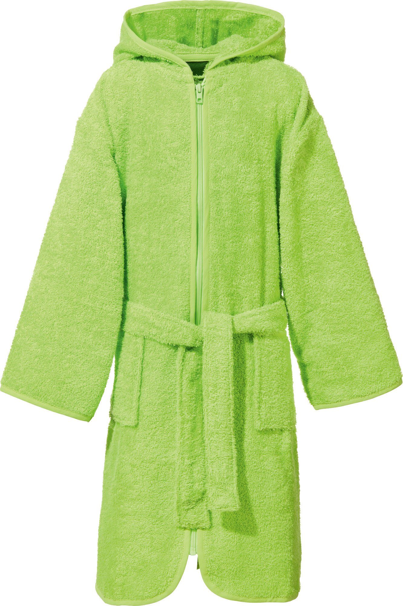 Erwin Müller Kinderbademantel Kinder-Kapuzenbademantel, Rückenlänge: 90 cm, Frottier, mit Kapuze, V03, Walk-Frottier Uni