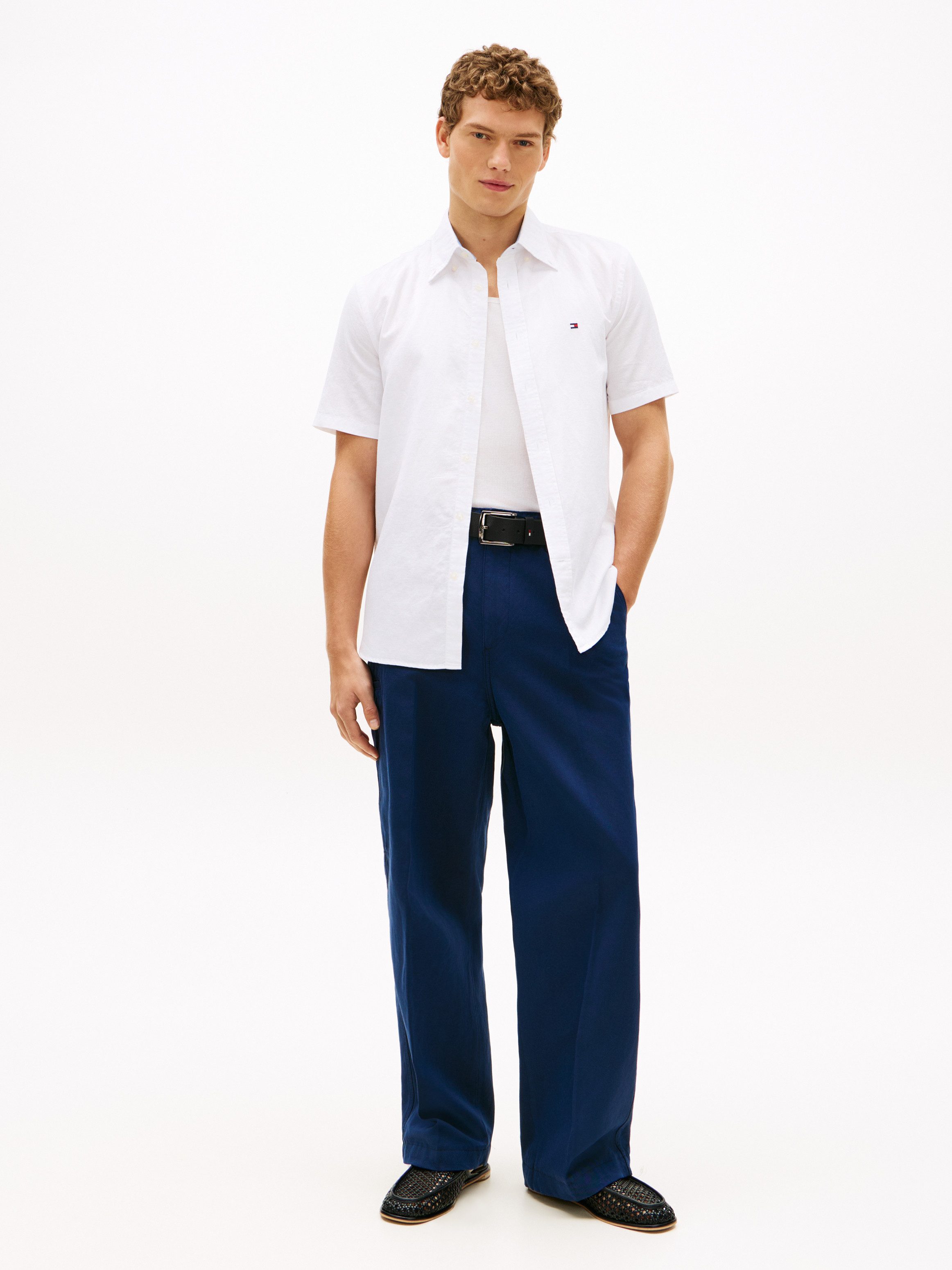 Tommy Hilfiger Kurzarmhemd LINEN BLEND SOLID