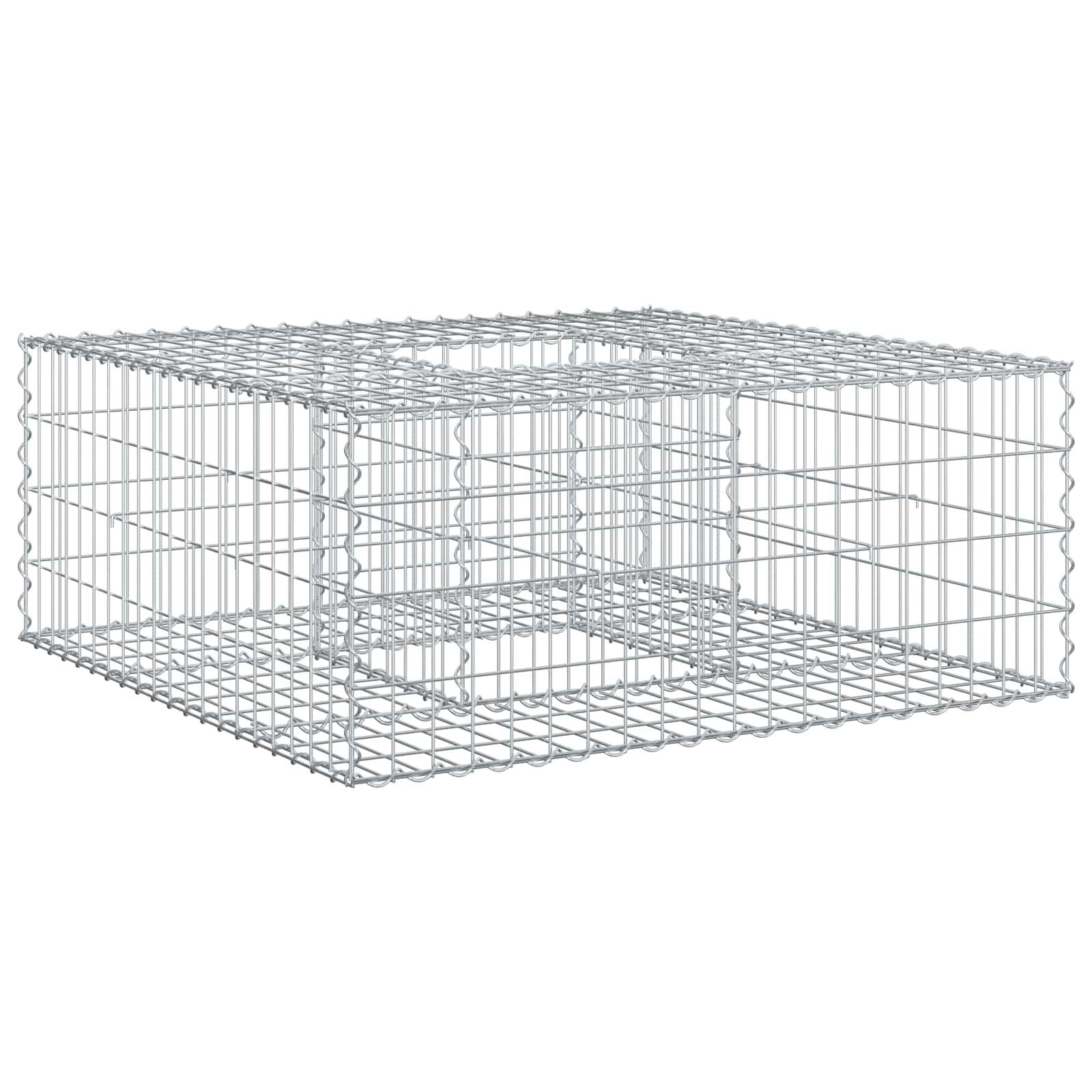 vidaXL Gartenzaun Gabionen Hochbeet Silber, (1-St)