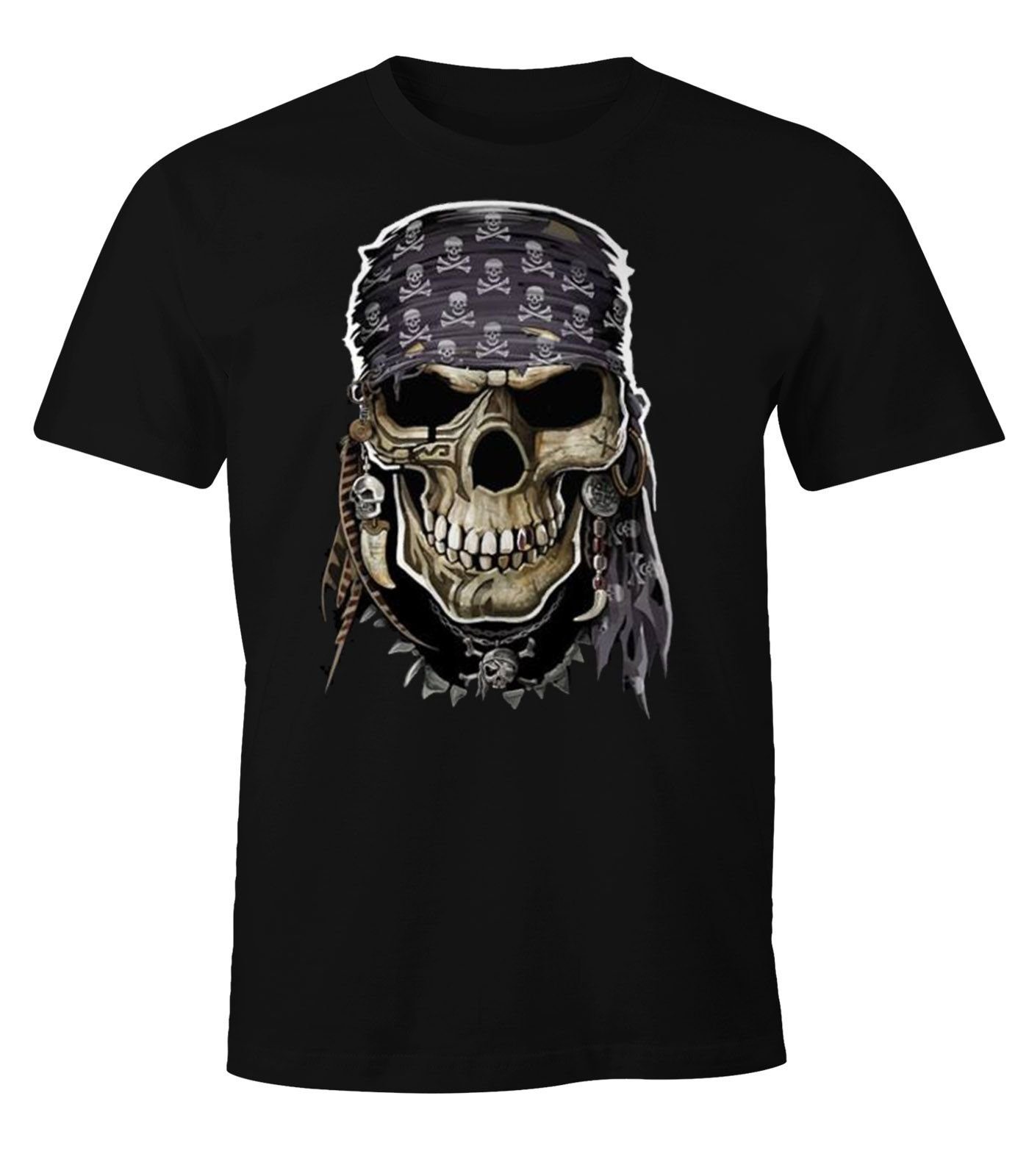 MoonWorks Print-Shirt Herren T-Shirt Pirate Skull mit Print günstig online kaufen