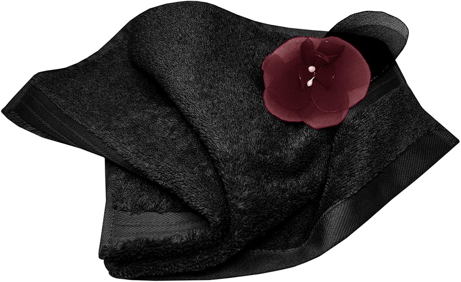 Lashuma Gästehandtücher 30x50 (4-St), Frottee Frottee Handtuchset cm schwarz Linz