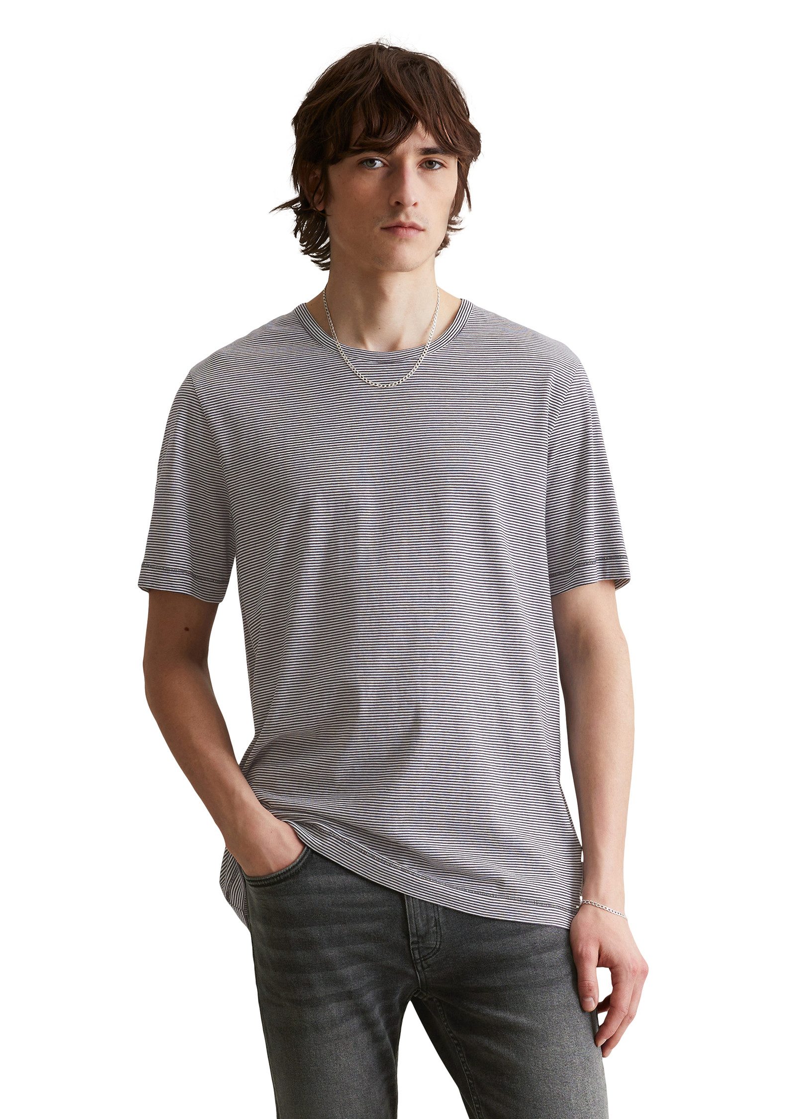 Marc O'Polo DENIM T-Shirt fein gringelt
