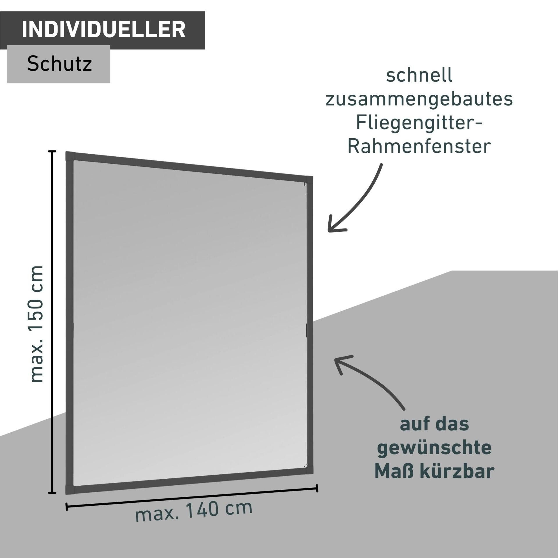 Windhager Insektenschutz-Fensterrahmen Expert aus starkem Fiberglasgewebe, Insektenschutzgitter für Fenster, Fliegengitter in weiß, anthrazit erhältlich, 100x12 – Bild 4 von 5