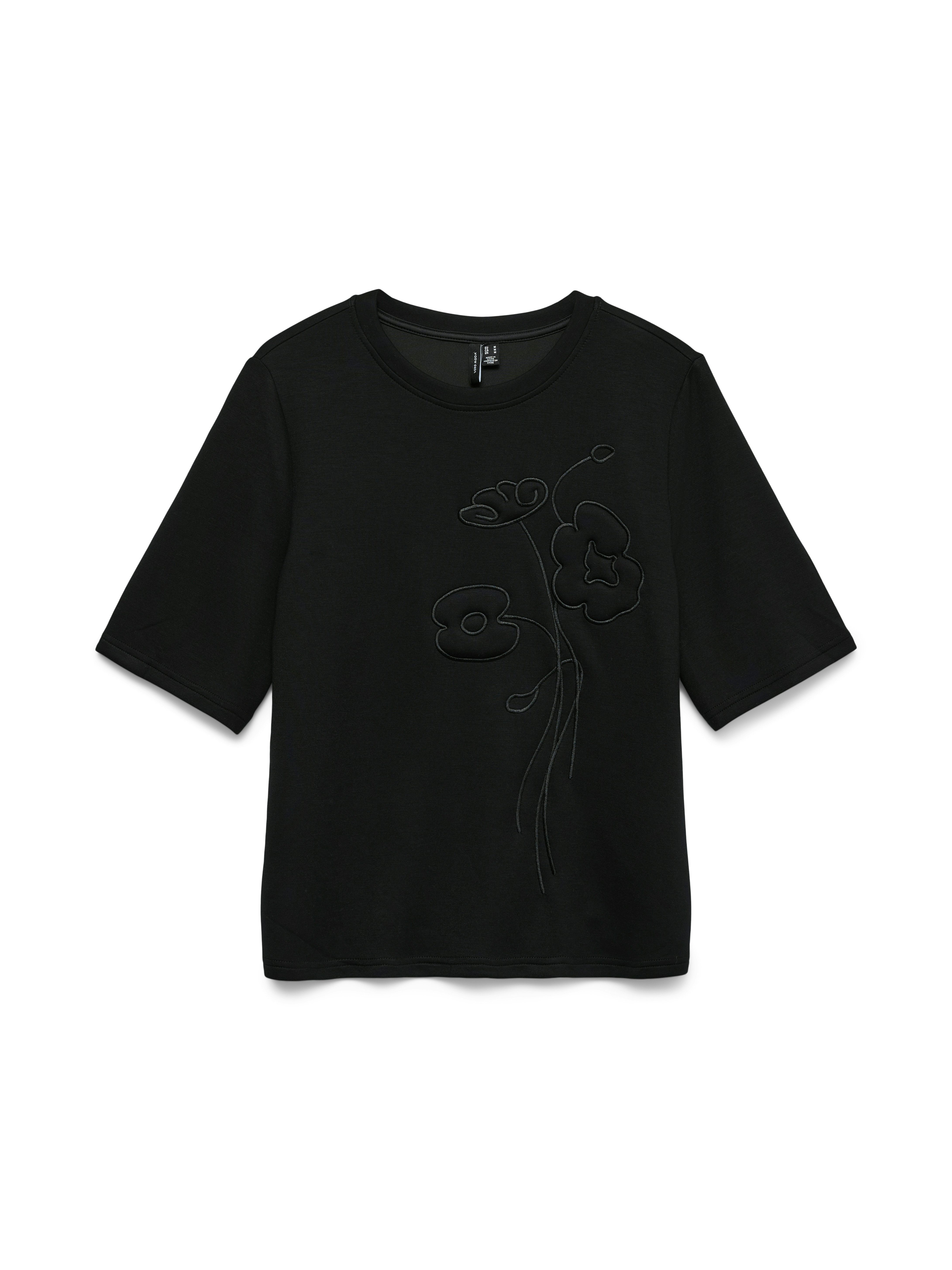 Vero Moda Kurzarmshirt VMHALI SS EMBROIDERY TOP JRS Viskosemischung – Bild 2 von 3
