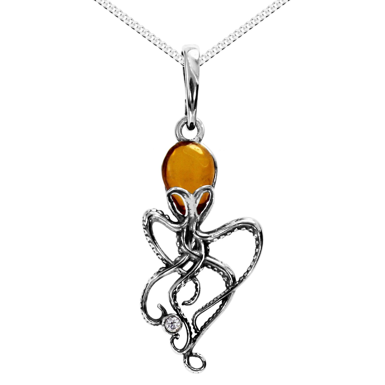 OSTSEE-SCHMUCK Kette mit Anhänger Ostsee-Schmuck Kette mit Anhänger Tintenf günstig online kaufen