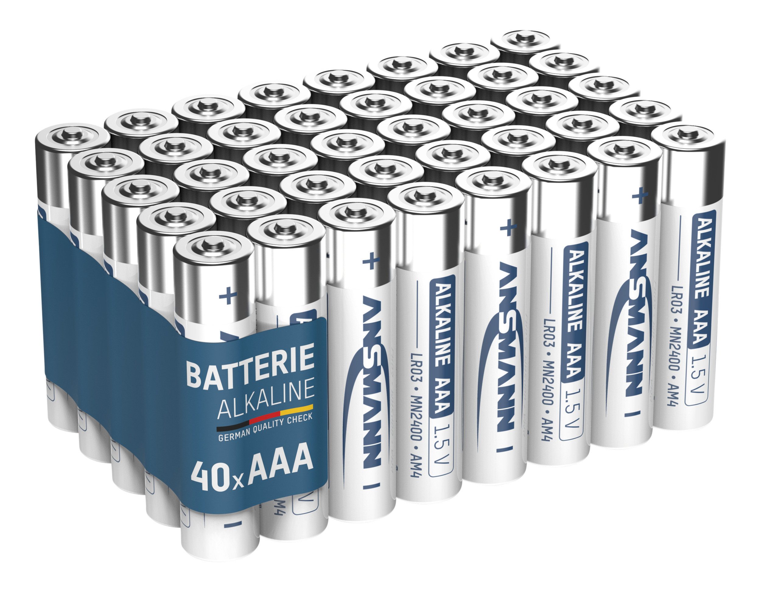 ANSMANN AG Батареї AAA 40 Stück, Micro Batterie für Lichterkette, Spielzeug Batterie