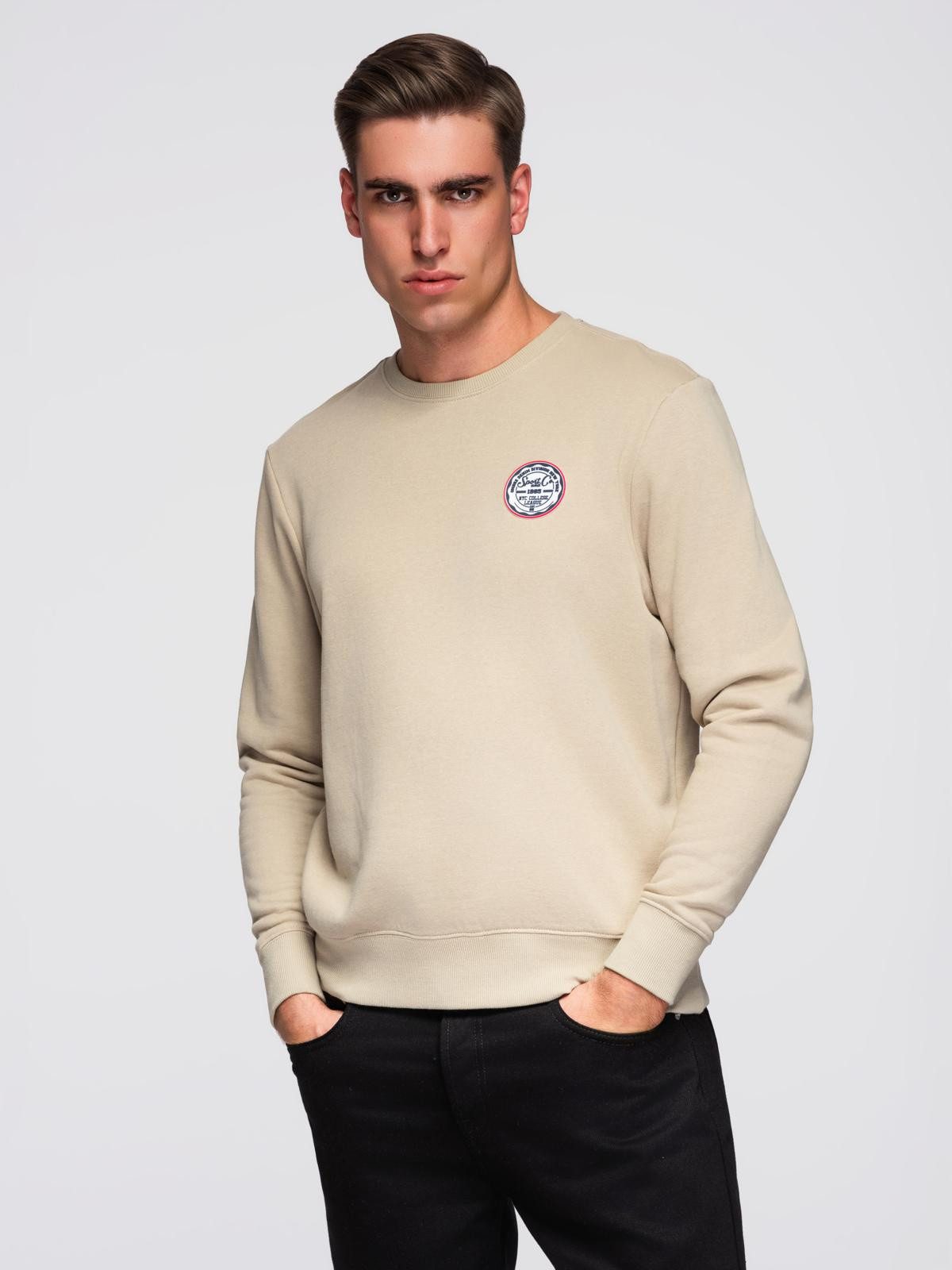 OMBRE Sweatshirt Sweatshirt mit Rundhalsausschnitt und Applikation