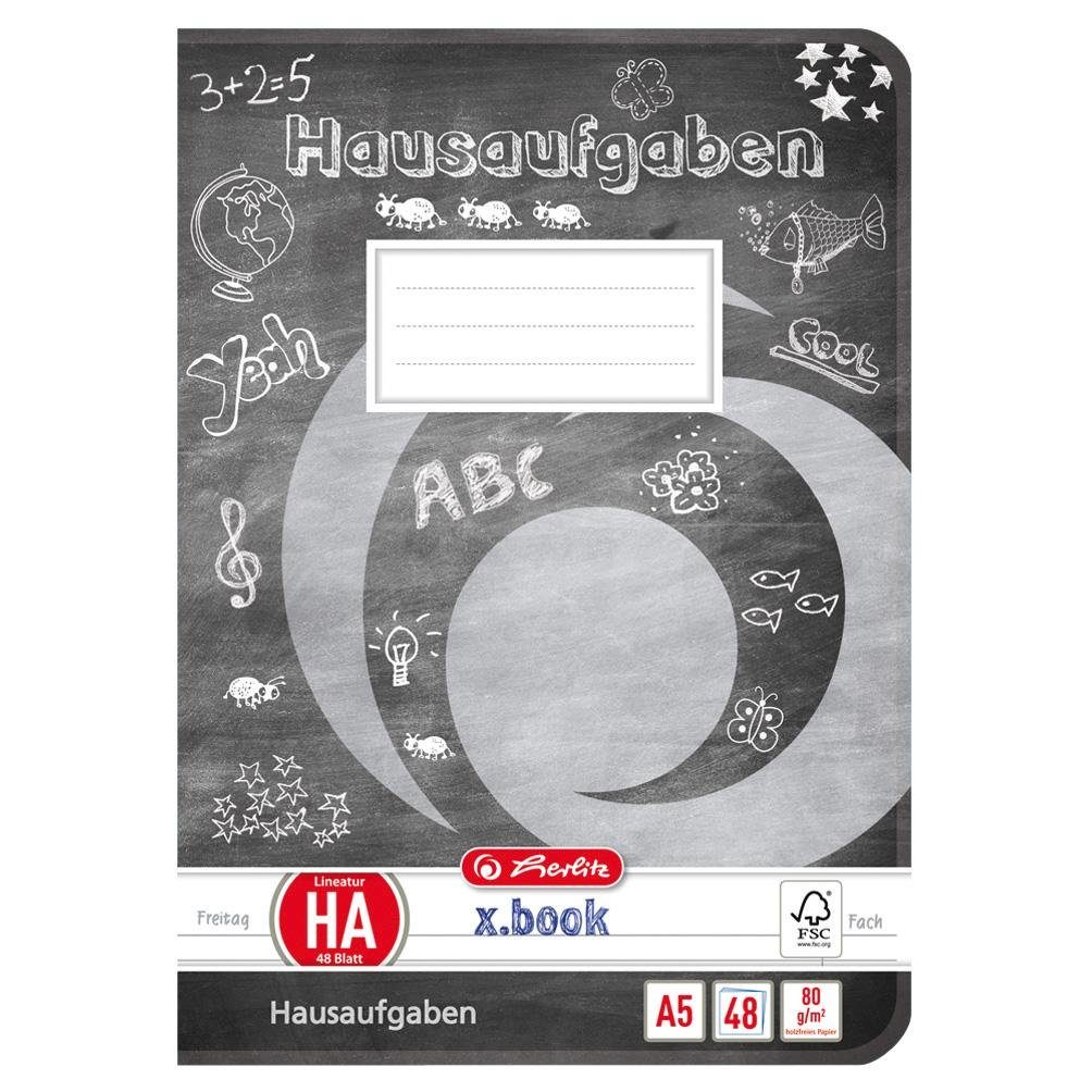Herlitz Schulheft Herlitz Hausaufgabenheft / DIN A5 / 48 Blatt