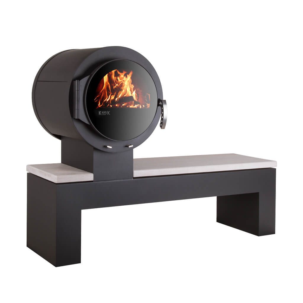 Kanuk Kaminofen Kaminofen Kanuk® BANK Weiß gestrahlt, 8 kW