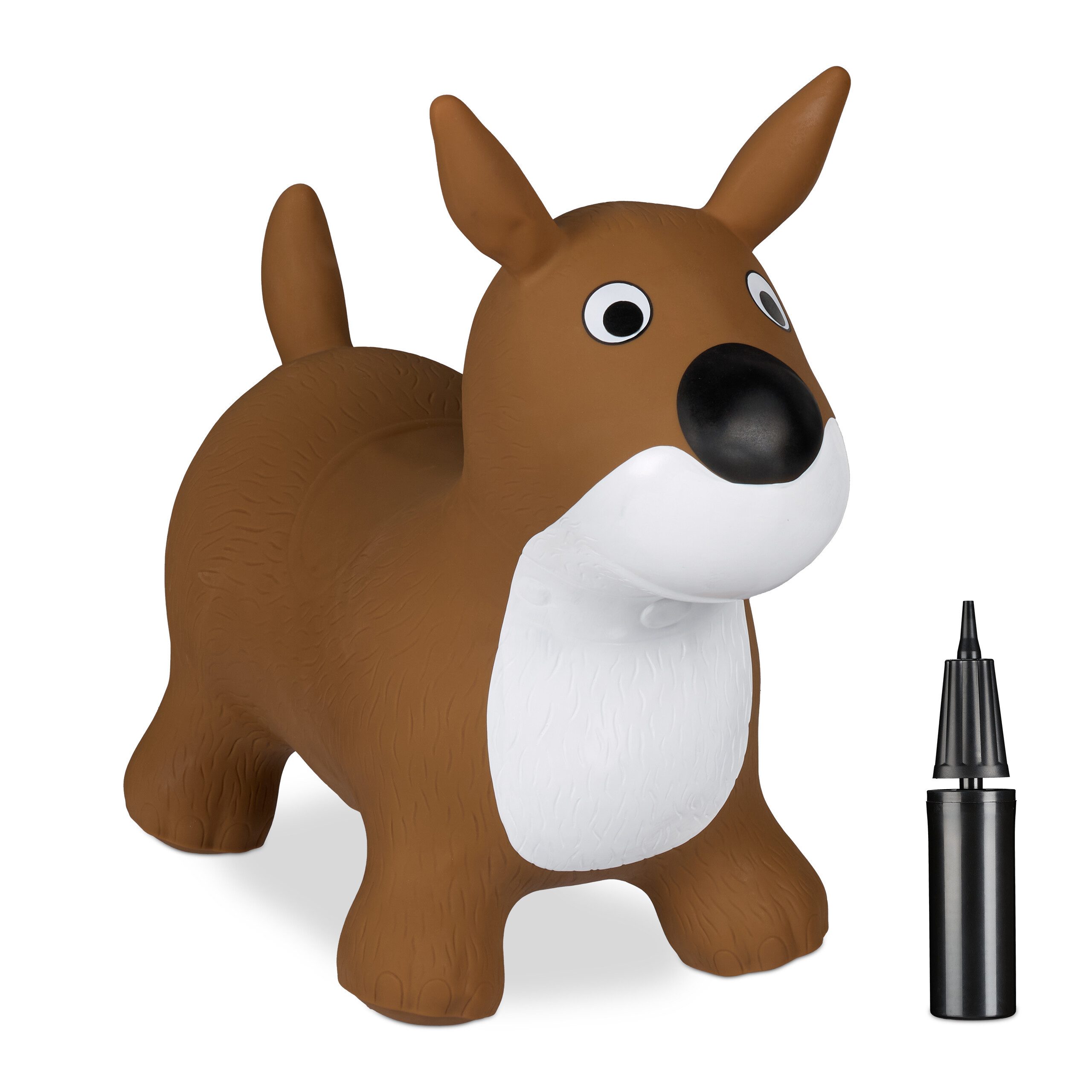 relaxdays Hüpftier Hund in Brau, (1-tlg)