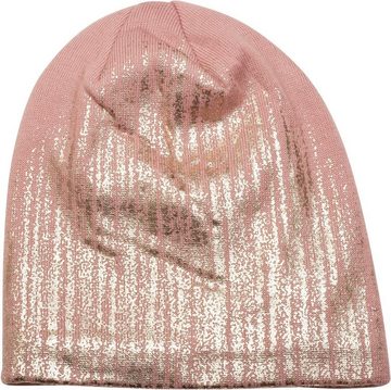 styleBREAKER Strickmütze (1-St) Feinstrick Beanie mit Metallic Print