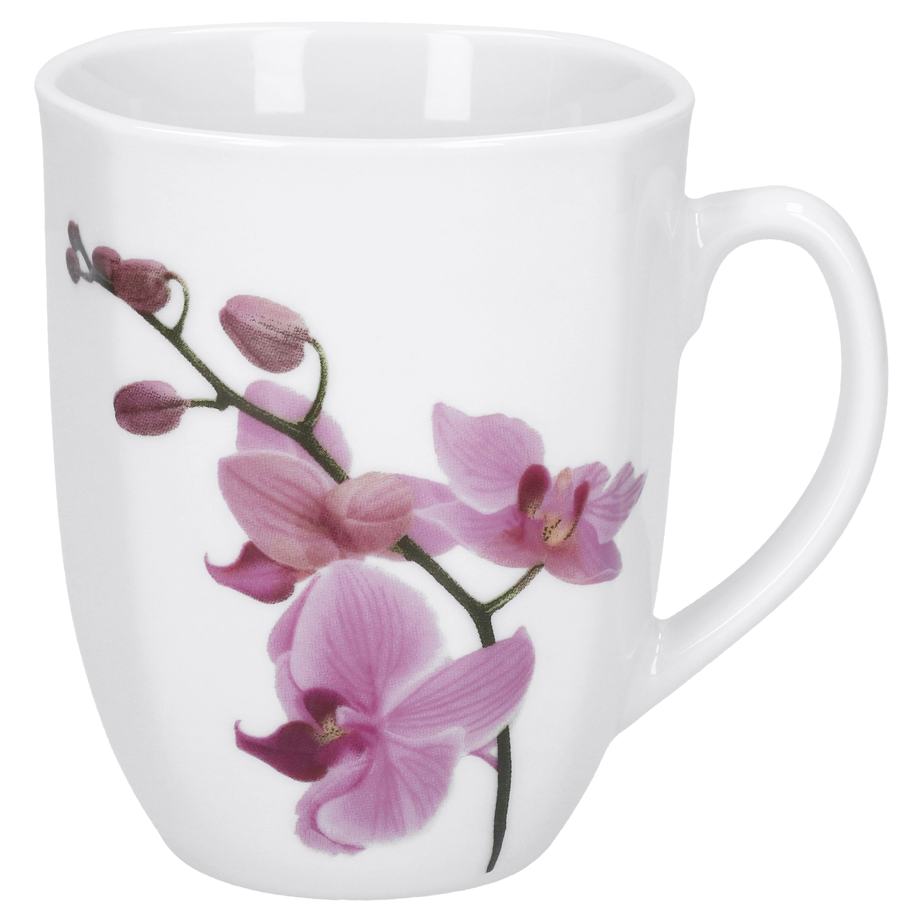 eckig Well 12-tlg. Orchidee 6 Porzellan Kyoto Frühstücks-Geschirrset Frühstücksset van weiß Personen