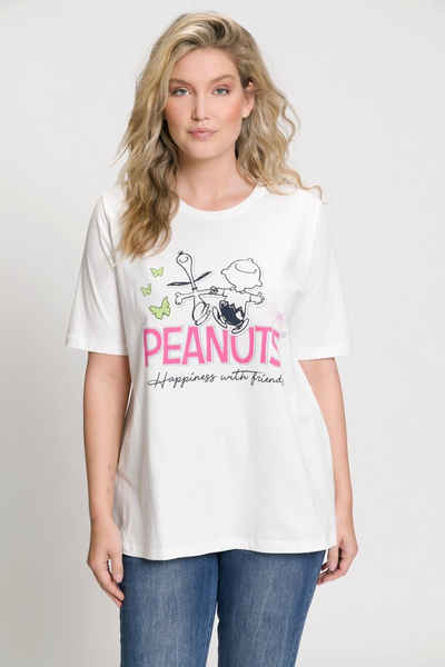 Ulla Popken Rundhalsshirt T-Shirt Peanuts Classic V-Ausschnitt Halbarm