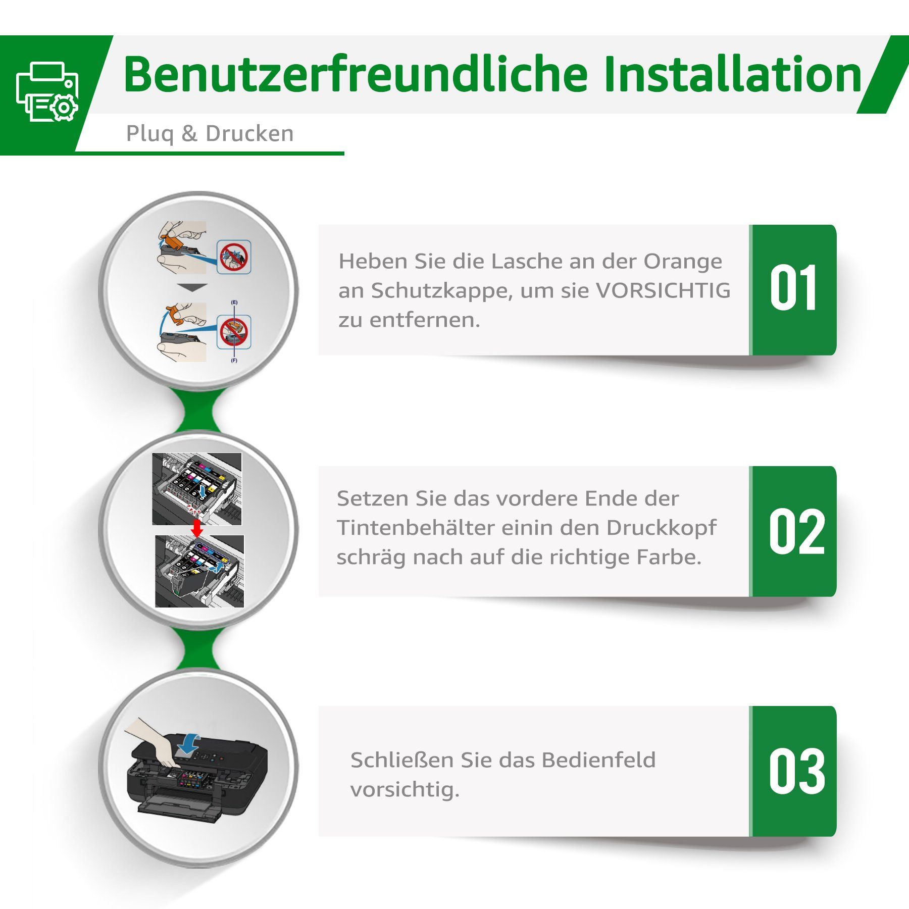 Thumbnail - Greensky PGI-550XL CLI-551XL für CANON IP7250 MX725 MG7550 Tintenpatrone (10-tlg)