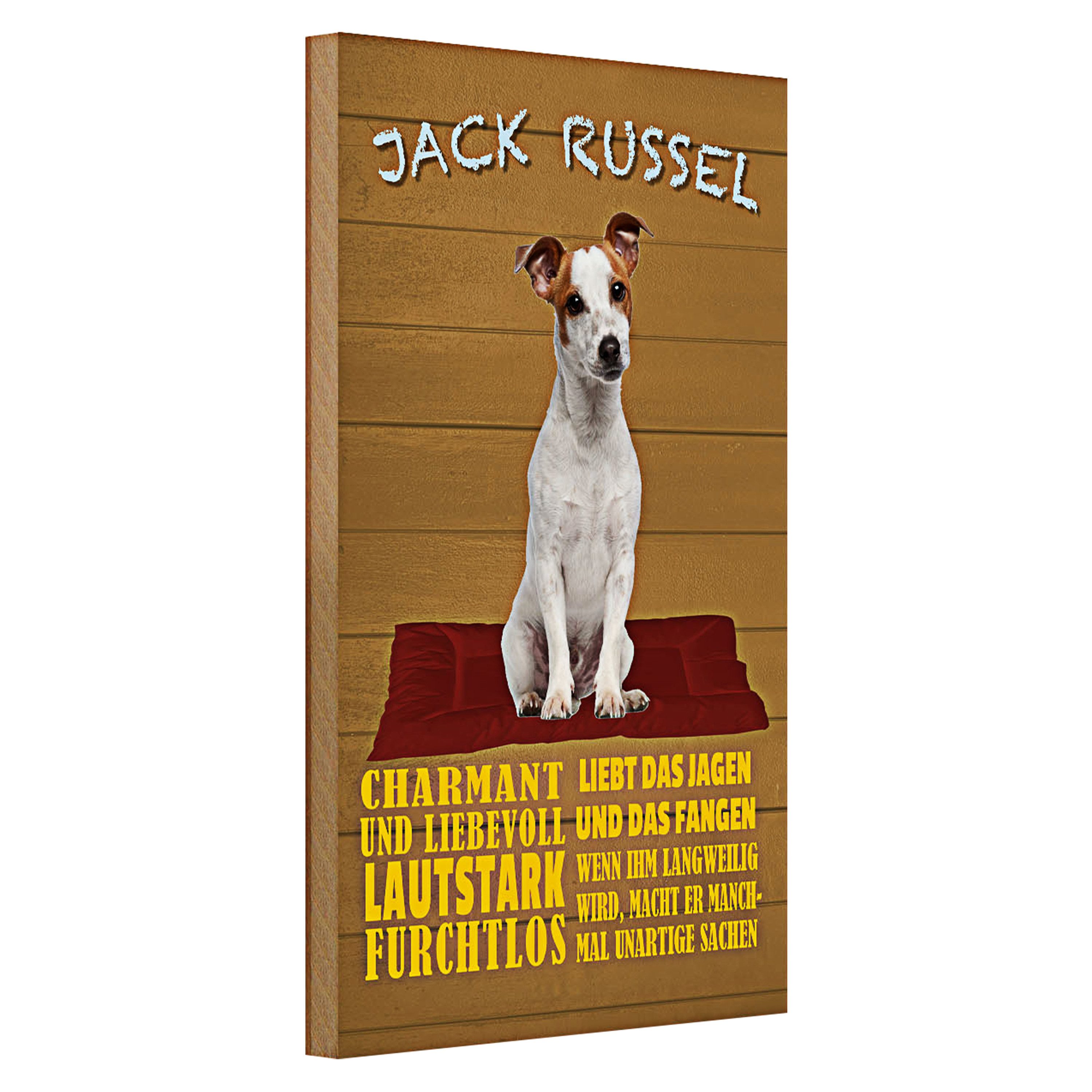 Roomando Holzbild Holzschild Spruch 20x30cm Jack Russel Hund charmant