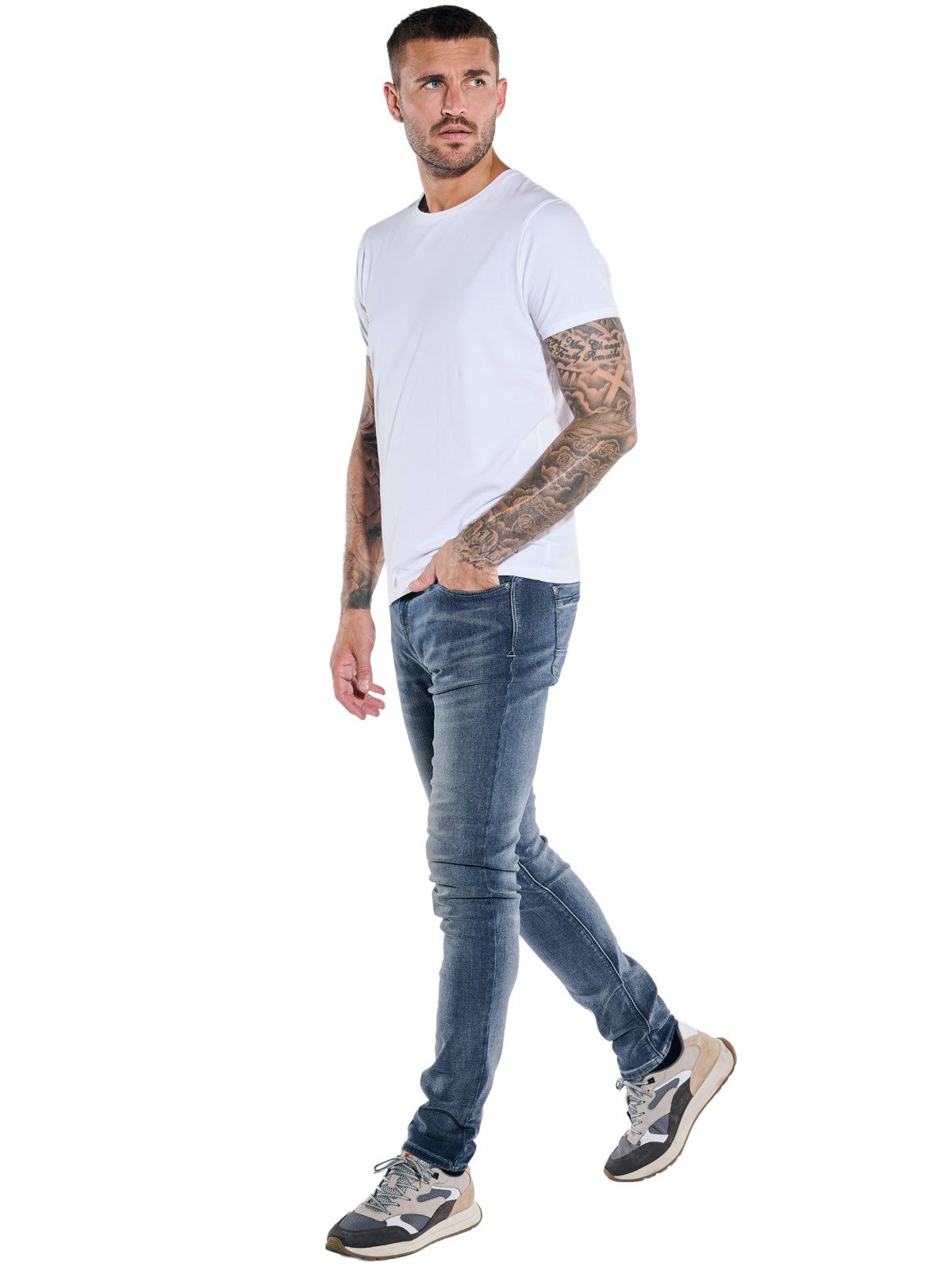 emilio adani Stretch-Jeans Herren Super-Stretch-Jeans slim fit, Indigoblau