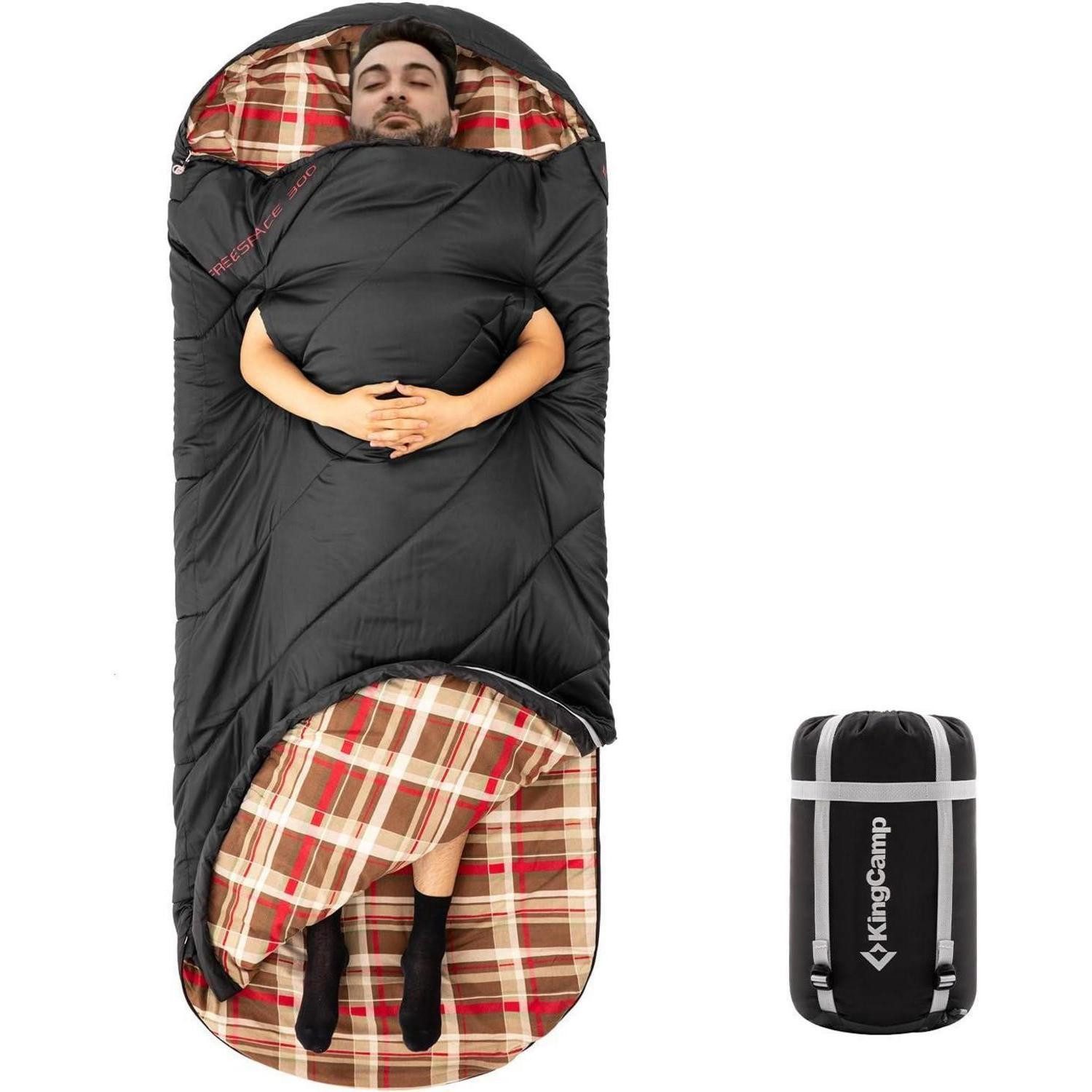 LuxusKollektion Deckenschlafsack Schlafsack XXL Baumwolle Flanell Schwarz 4-Jahreszeiten