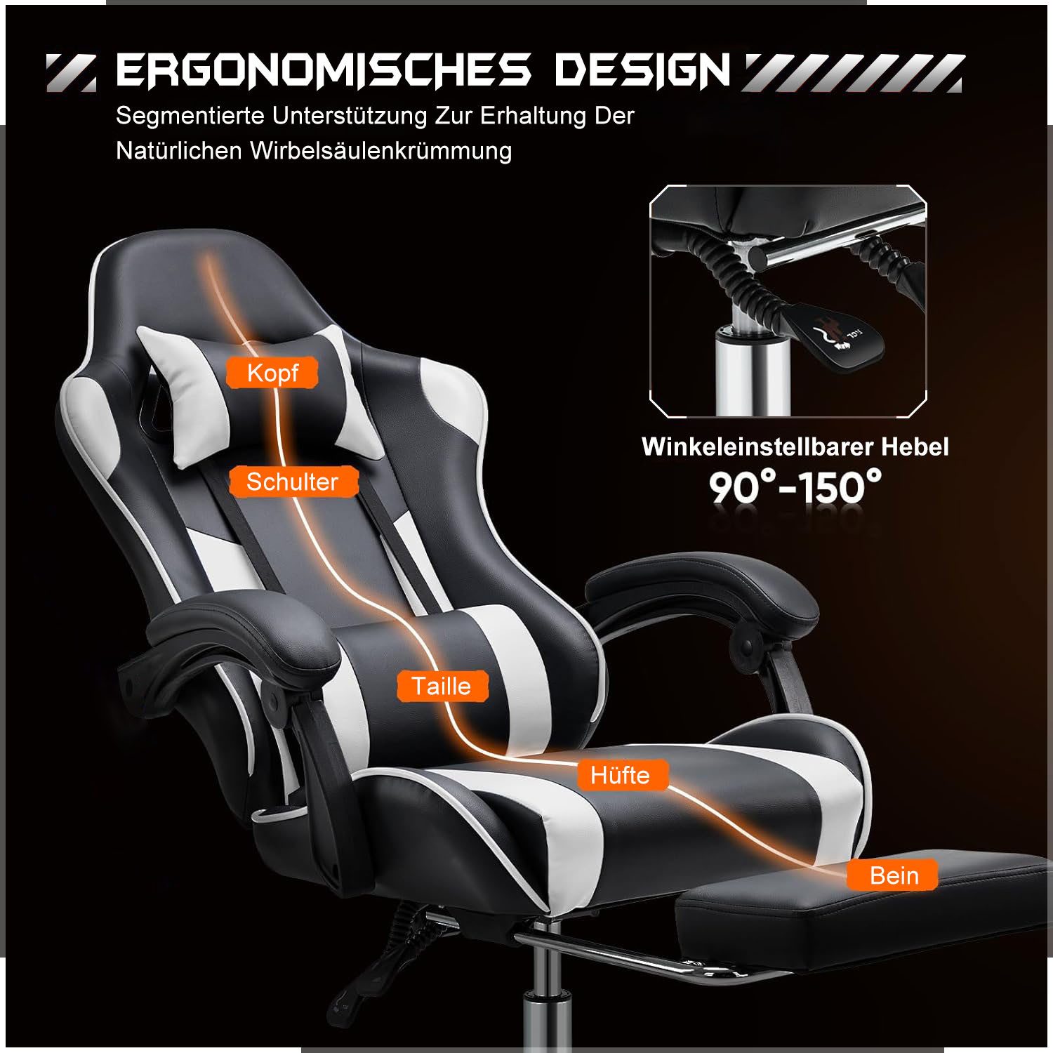 SURFOU Gaming Chair Stuhl PU-Leder Sessel günstig online kaufen