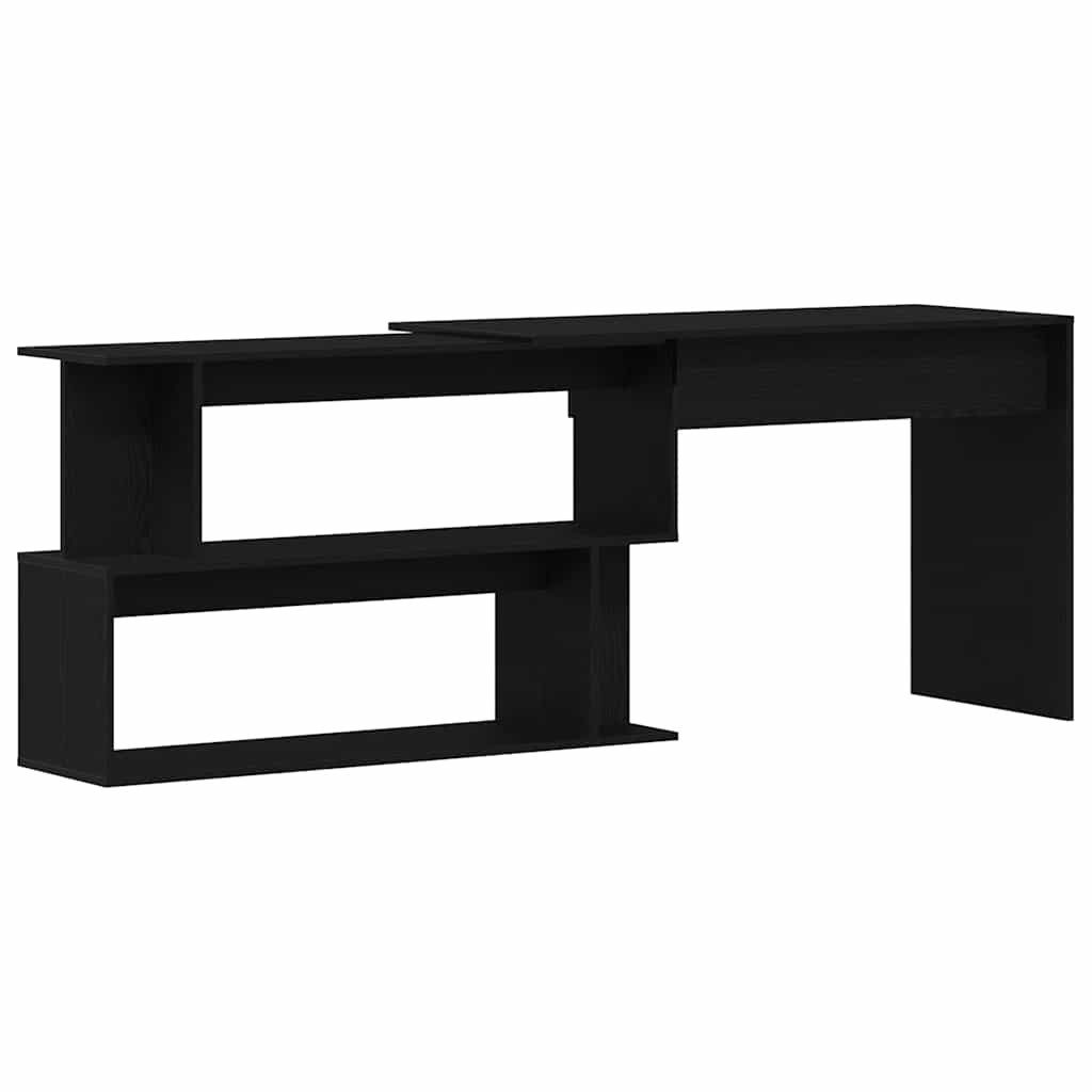 vidaXL Schreibtisch Schreibtisch Schwarz Eichen-Optik Holzwerkstoff (1-St)