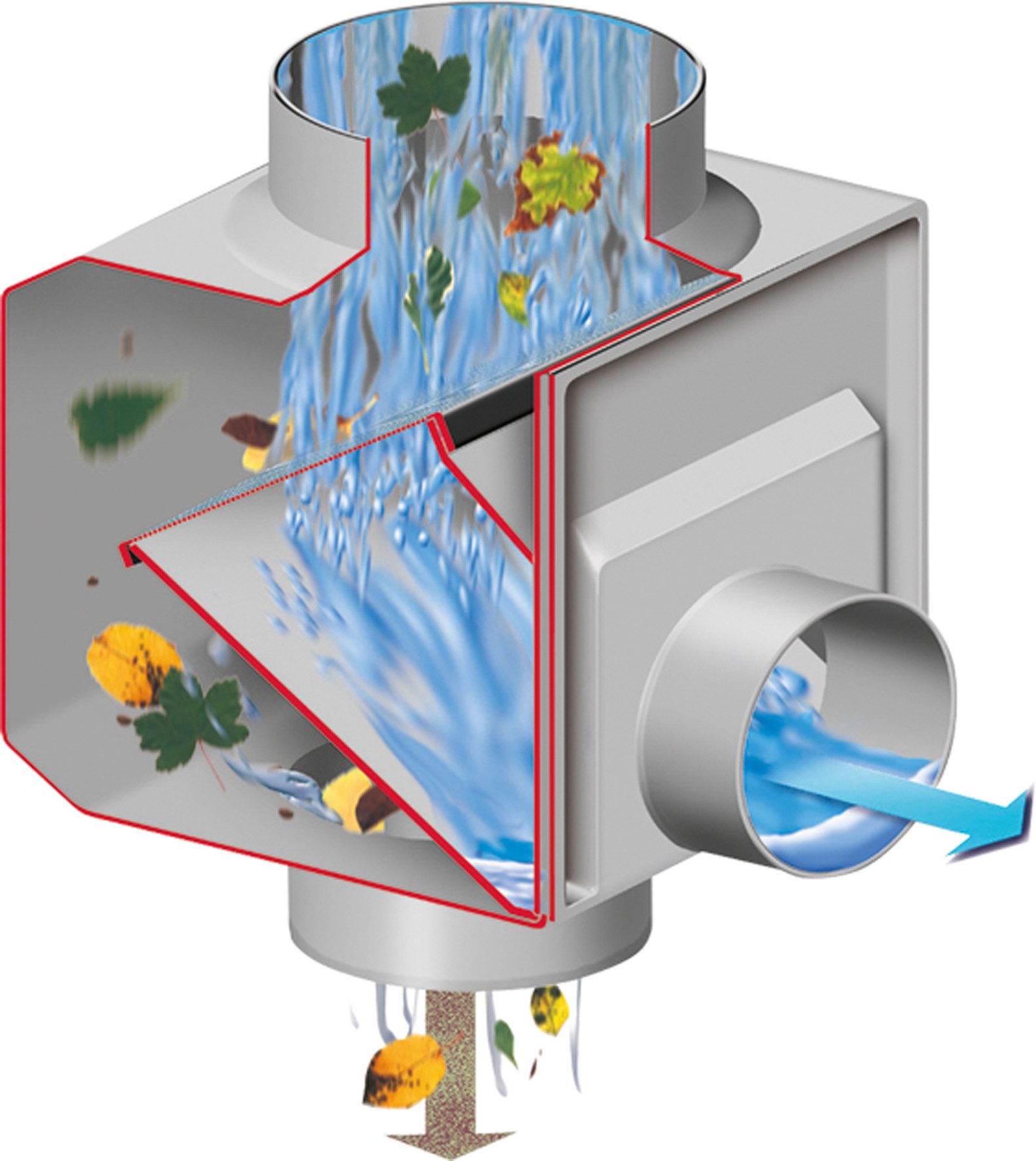 GARANTIA Regentonne Regendieb DN 70-100 grau inkl. Filtereinsatz