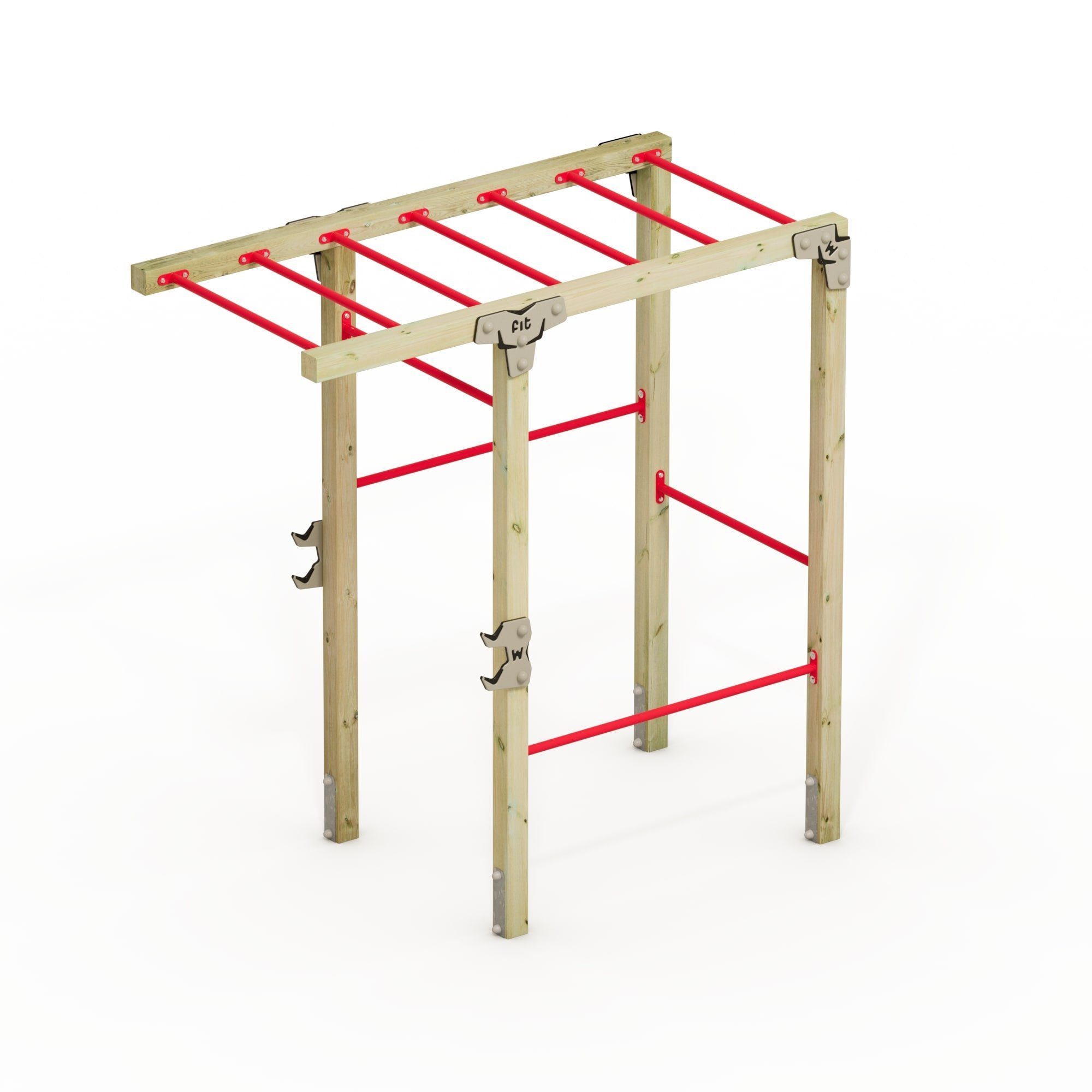 Wickey Klettergerüst FIT Base 425 - Calisthenics in ein Gartentrainingsgerät kombiniert, (Kraftstation, Fitnessstation, Sportgeräte für zuhause, Workout, Krafttraining, Gymtower, Fitnessturm, Fördert Gleichgewicht, Kraft & Koordination bei Jung & Alt), 5 Jahre Garantie auf Holz- und HDPE-Teile*