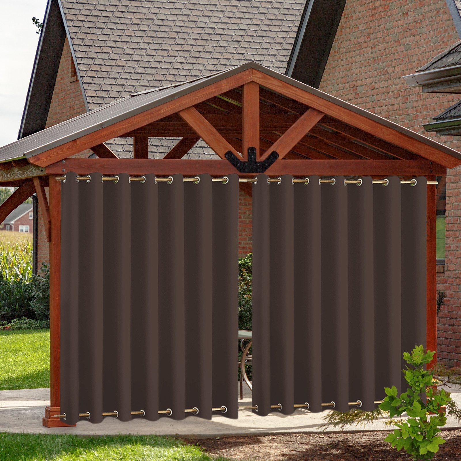 Qelus Wetterfest Outdoor Vorhang, Blickdicht Balkon