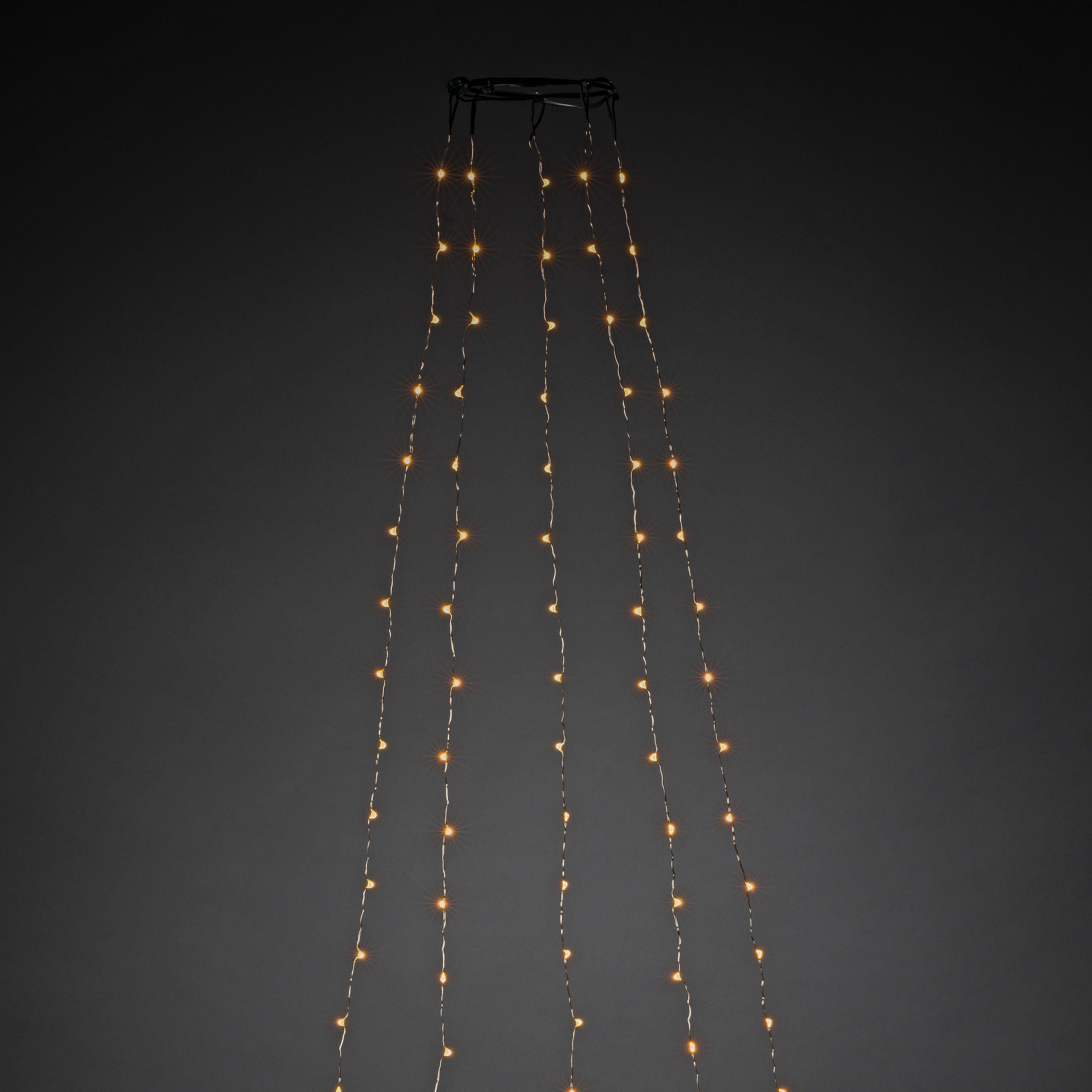 KONSTSMIDE LED-Baummantel, 240-flammig, Micro LED Lichterkette mit Ring Ø 11, 5 Stränge à 48 Dioden
