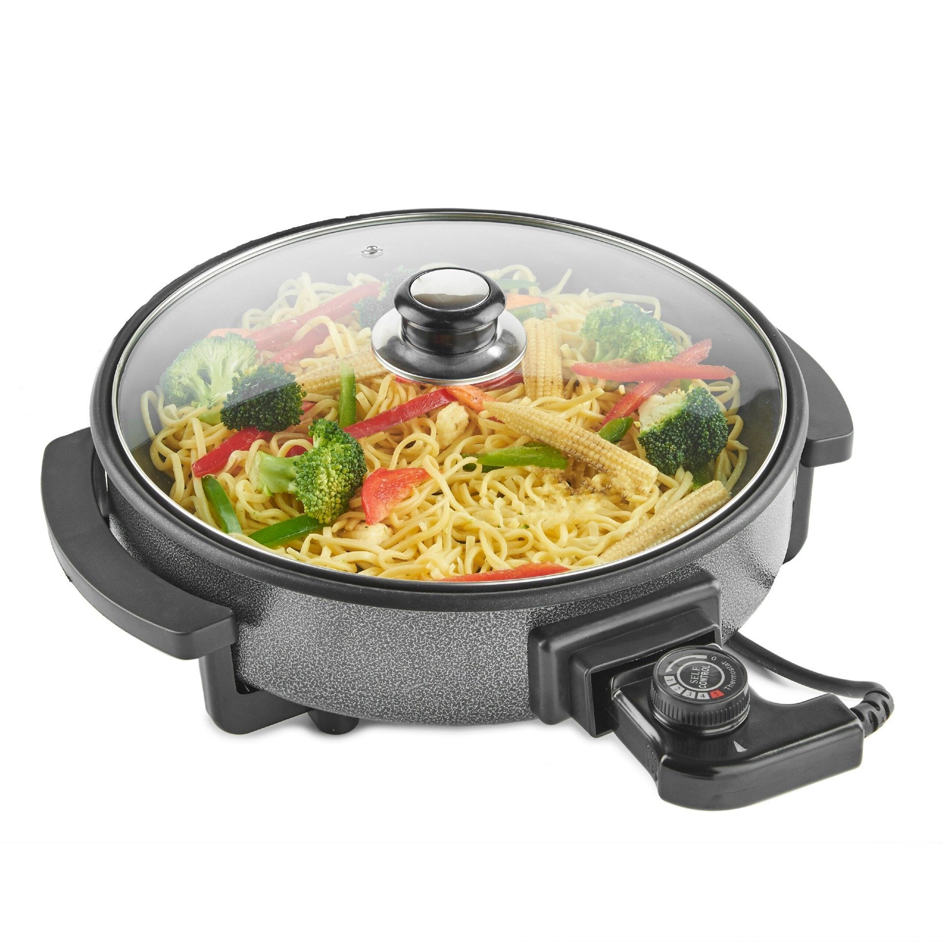 Royalty Line Elektrische Multipfanne Elektrische Multi-Pizza-Party-Grill-Pfanne Elektropfanne, 1500 W