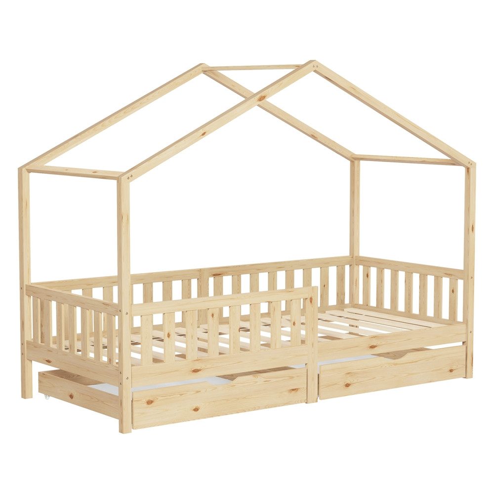 ML-DESIGN Spielbett Hausbett Kinderbett inkl. 2 günstig online kaufen