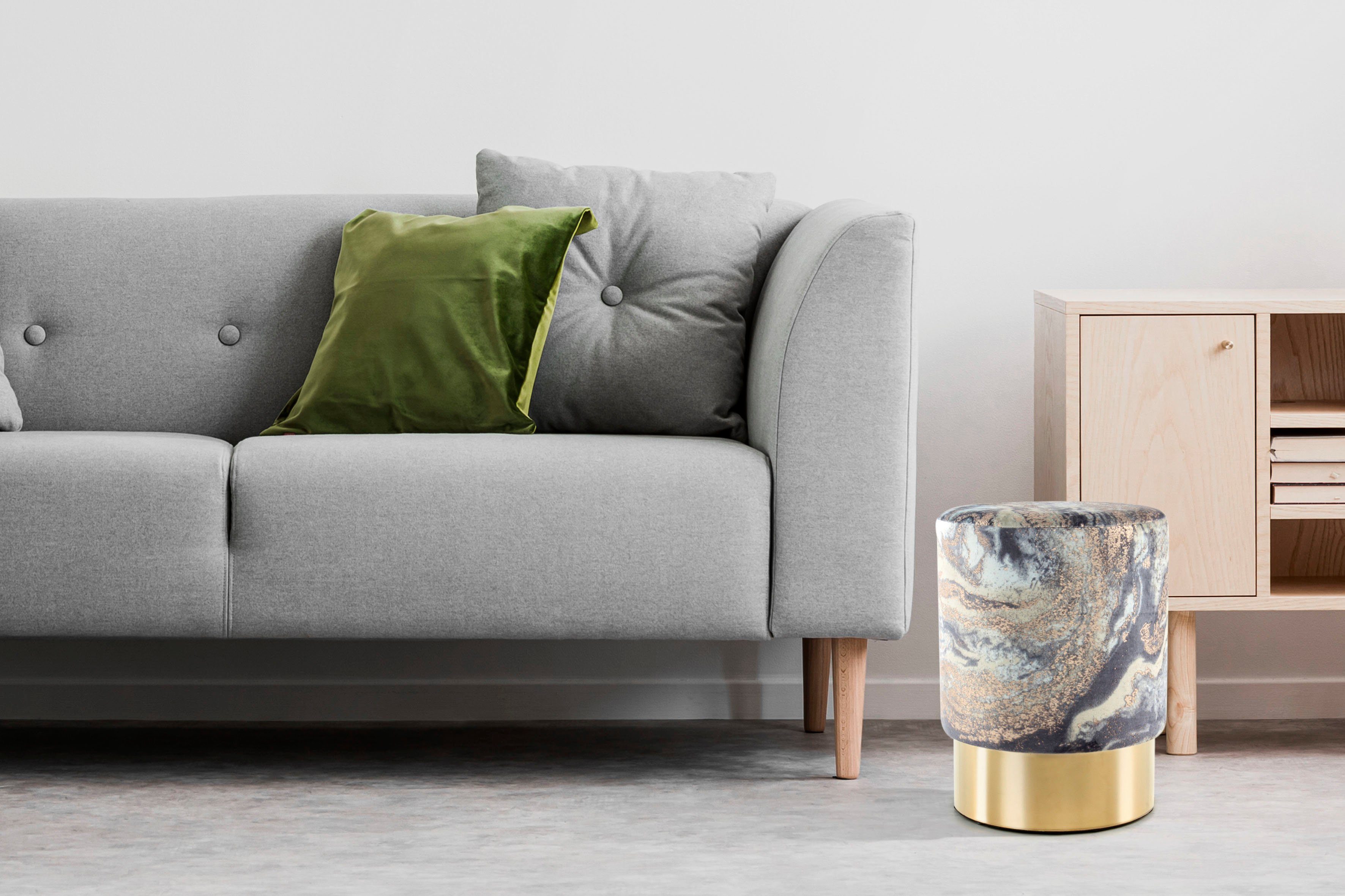 Kayoom Sitzhocker Hocker Gipsy 325, stilvoller Sitzhocker, runde Form, stilvolles Design (1 St), facettenreich, platzsparend, vielfältig einsetzbar, weiche Polsterung