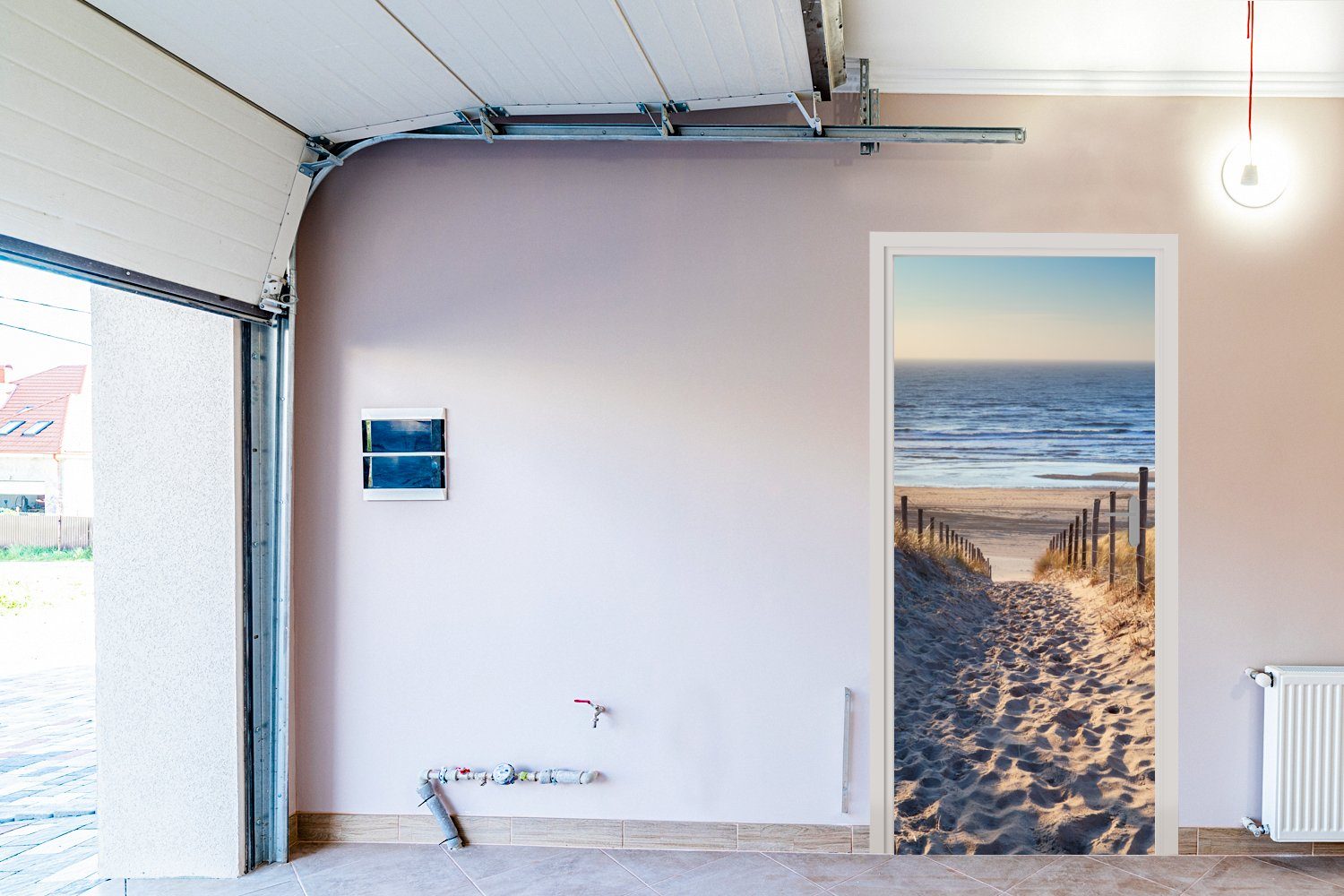 Meer Sommer, - - Tür, Strand St), - cm MuchoWow Matt, Düne Sand - 75x205 (1 Türaufkleber, bedruckt, Türtapete Fototapete für