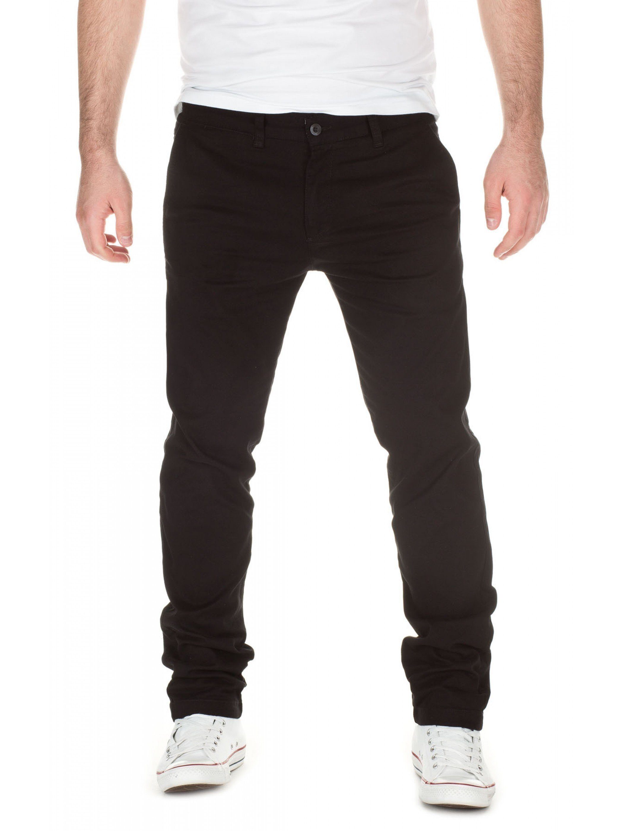 WOTEGA Chinohose (black Chino Fit Herren Schwarz Pants Chinohose Slim 95001) Adriano