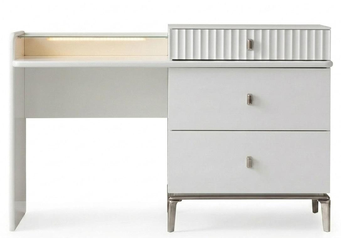JVmoebel Schminktisch Kommode Modern Weiß Beleuchtung Funktional Gemütlich Elegant Gepflegt, Made in Europa