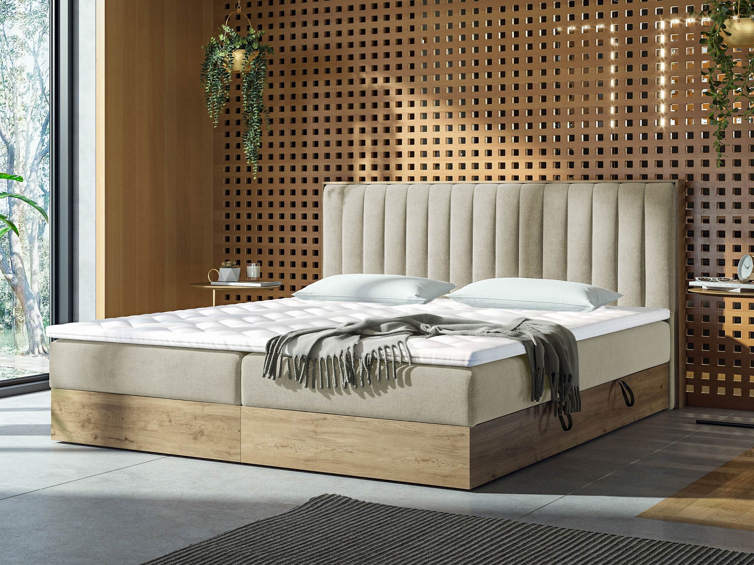 MIRJAN24 Boxspringbett Harmony (Matratze und Topper), mit zwei Bettkästen
