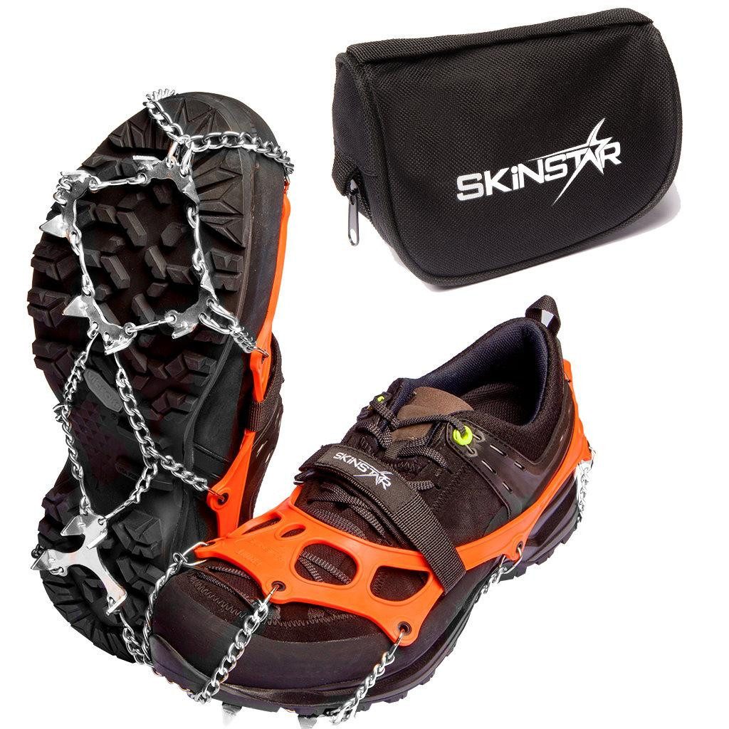 SkinStar Steigeisen SkinStar ICE PRO Grödel Steigeisen Eisspikes Schuhkrallen Spikes