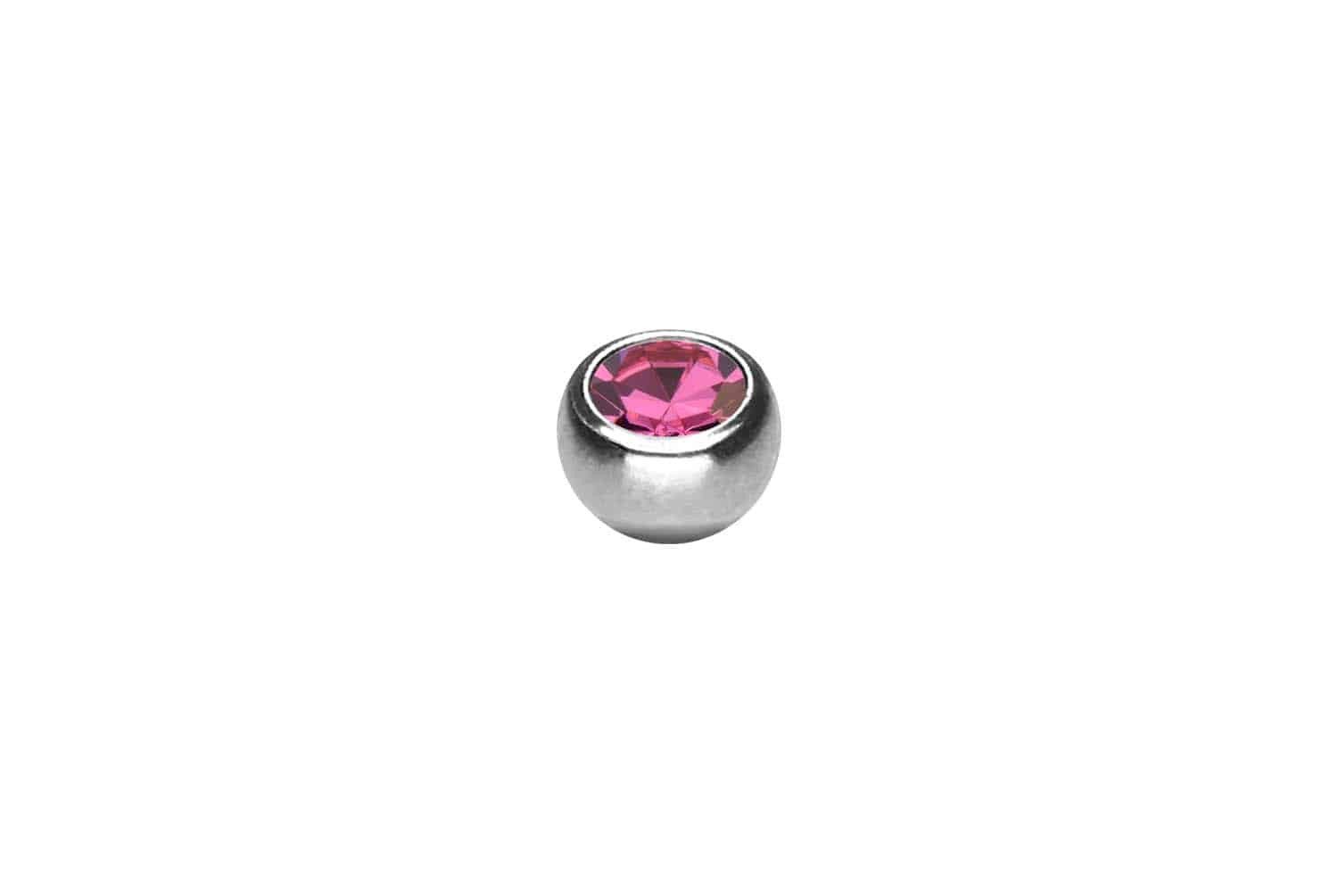 PIERCINGLINE Piercing-Set Chirurgenstahl Schraubkugel KRISTALL (Schraub-Aufsätze, 1-tlg)
