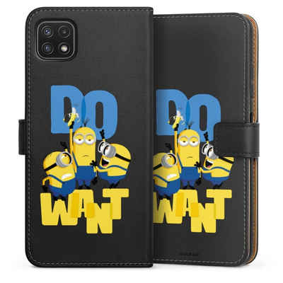 DeinDesign Handyhülle Minions Banane Film Minions Do Want, Samsung Galaxy A22 5G Hülle Handy Flip Case Wallet Cover