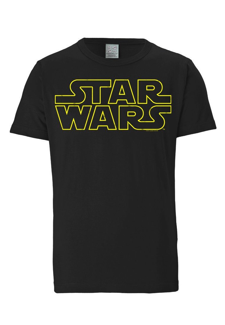 LOGOSHIRT T-Shirt Krieg der Sterne - Logo mit Star Wars-Schriftzug blau