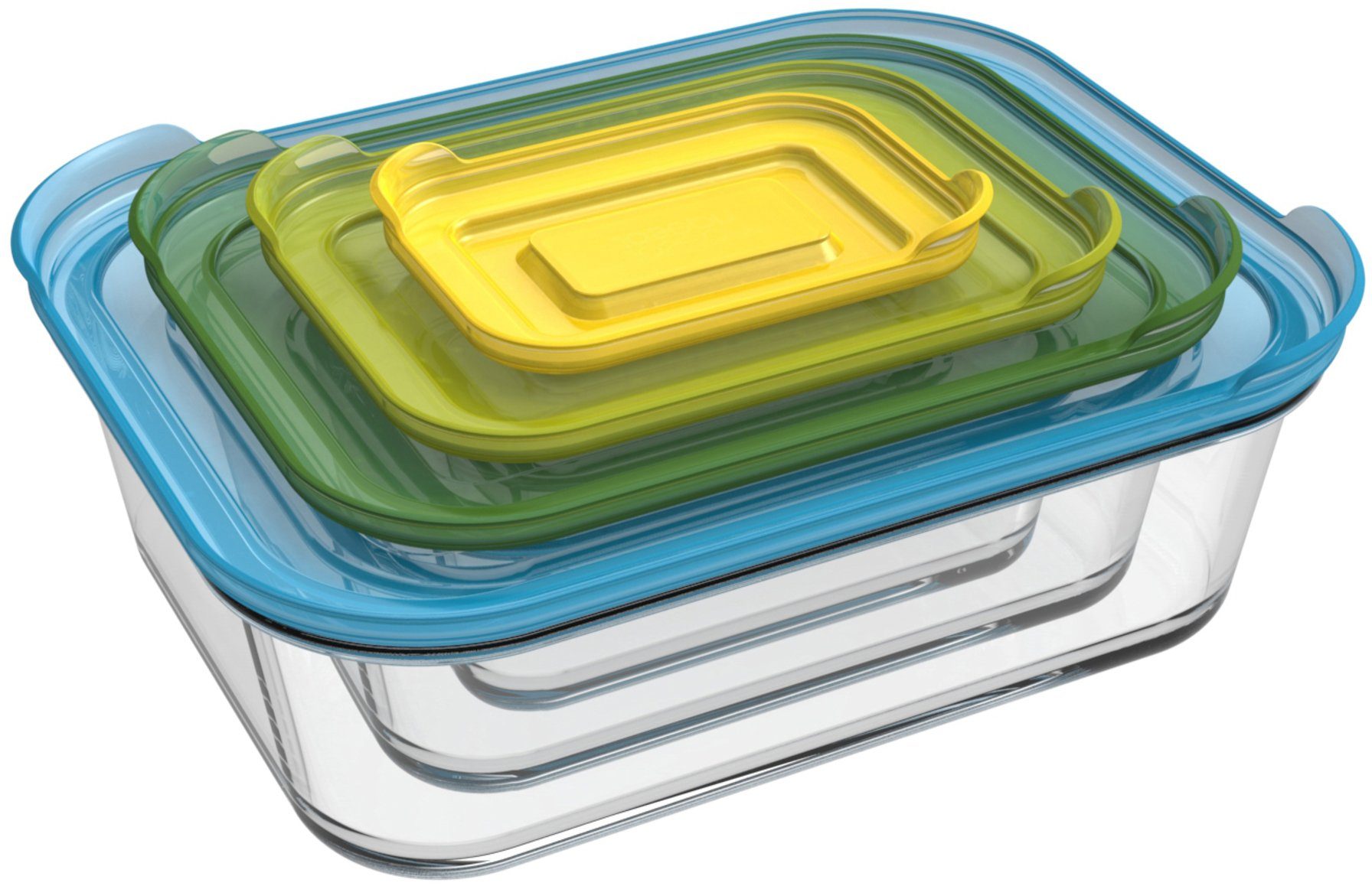 Joseph Joseph Auflaufform Nest Storage, Glas, (4-St), Borosilikatglas, 1 x 2,5 Liter, 1 x 1,3 Liter, 1 x 550 ml, 1 x 130 ml