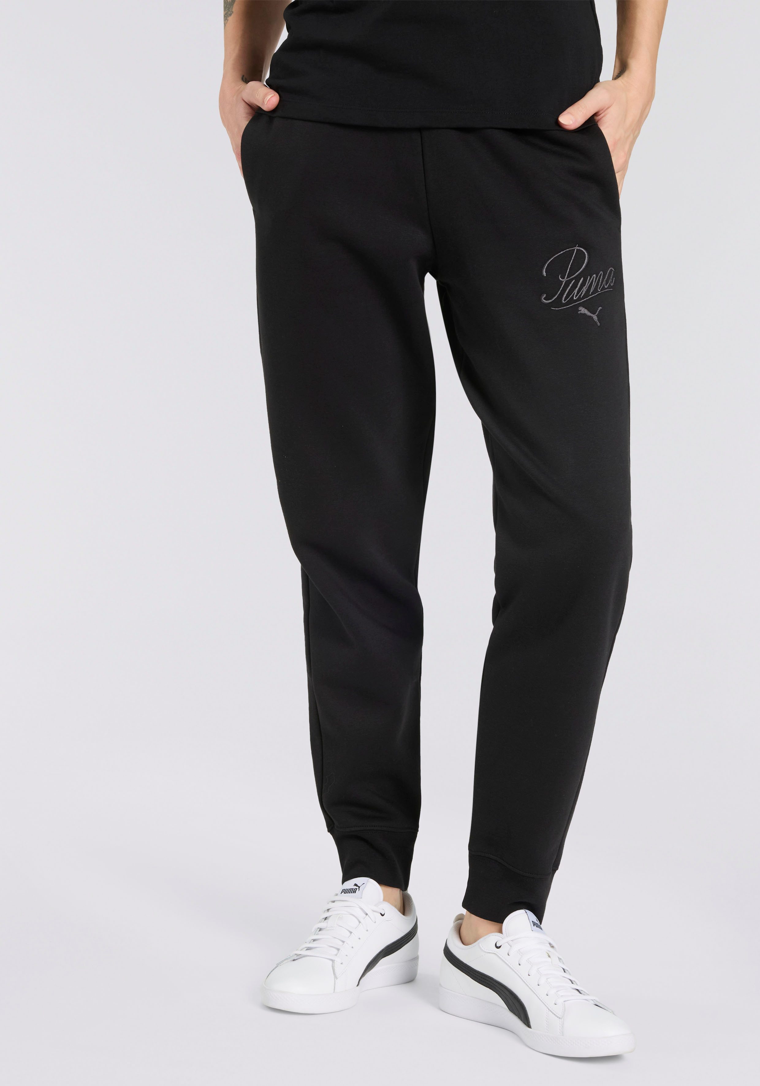 PUMA Trainingshose ESS SCRIPT SWEATPANTS FL günstig online kaufen