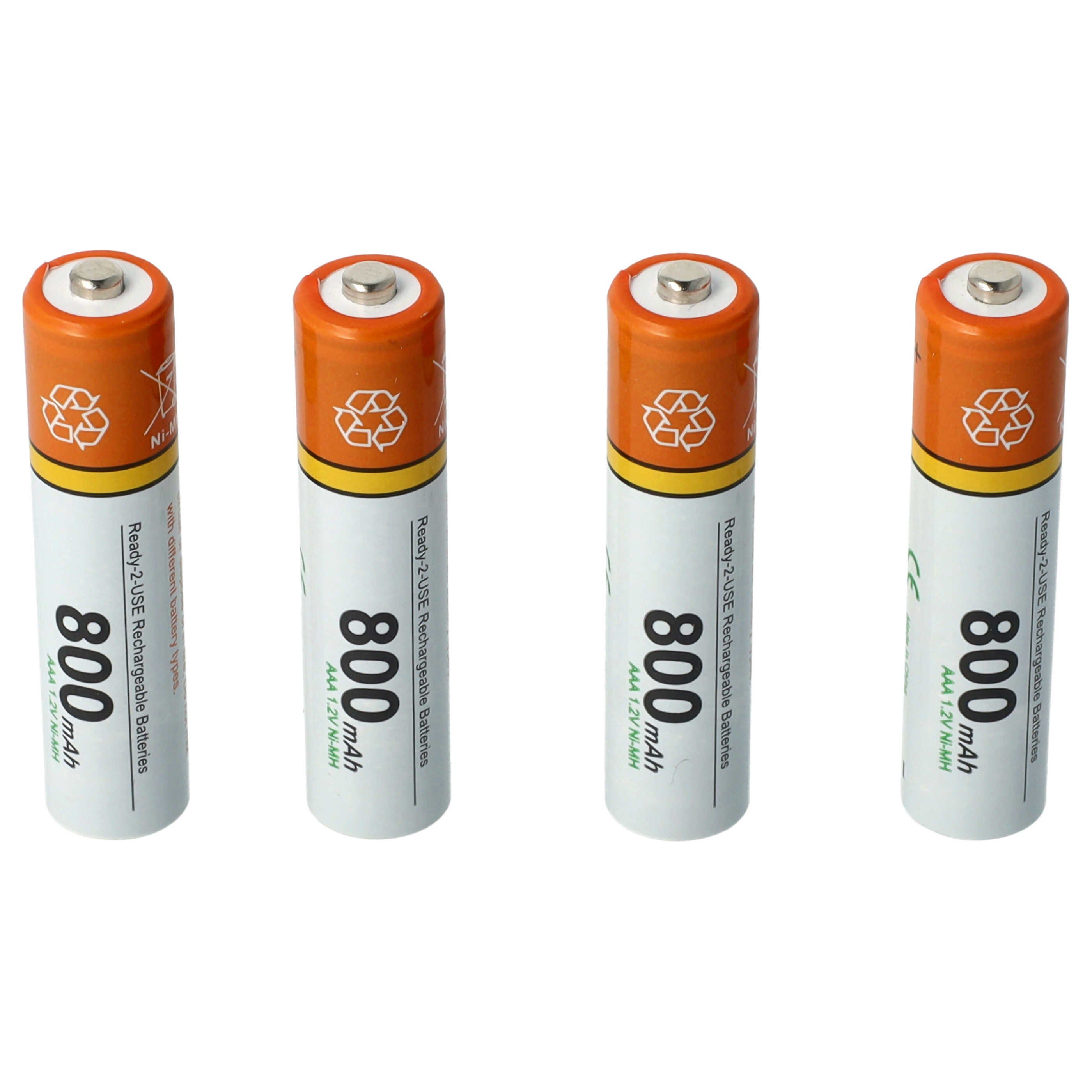 Vhbw AAA Akkus 2 Stück, 1000 MAh, NiMH – Kompatibel Mit Gigaset Schnurlostelefonen U.v.m.