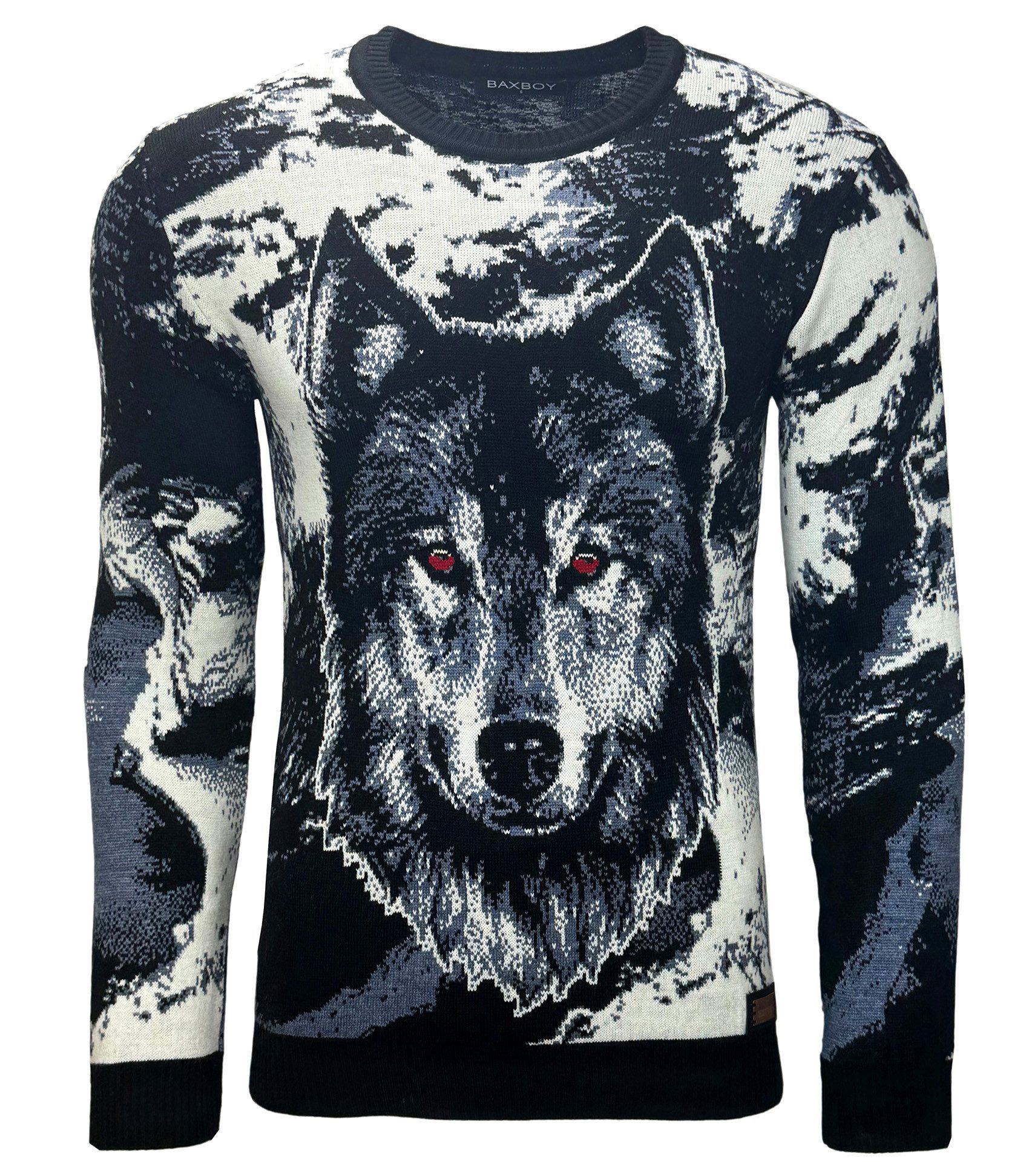 Baxboy Strickpullover BAXBOY Herren stylischer Rundhals Norweger Strick-Pul günstig online kaufen