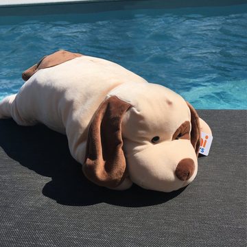 Uni-Toys Kuscheltier Plüsch-Kissen Hund (braun-beige) - ultraweich - 57 cm - Plüschtier