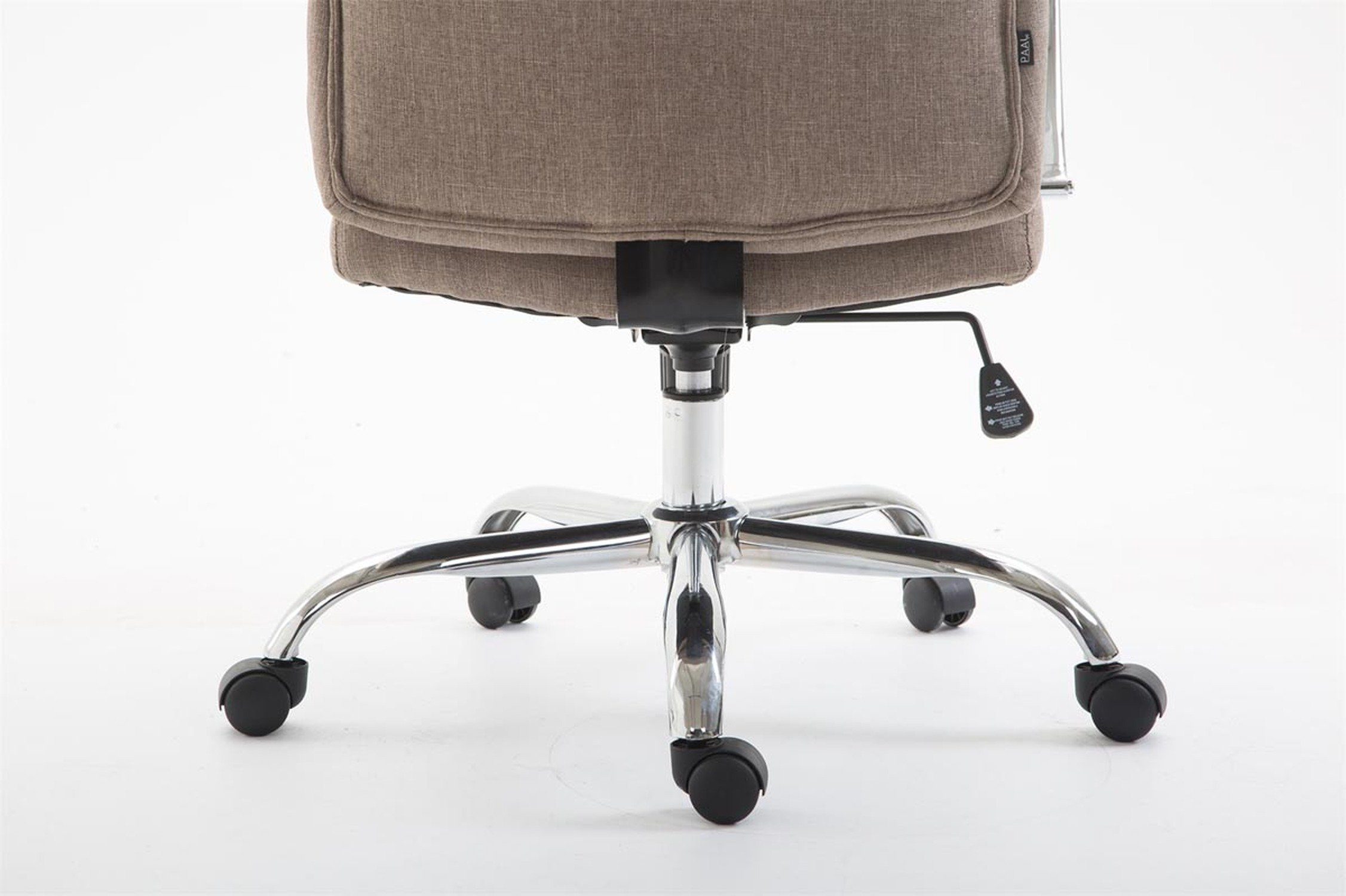 TPFLiving Bürostuhl Volute mit Rückenlehne Stoff Metall drehbar höhenverstellbar Bürostuhl - 360° Sitz: Drehstuhl, Chefsessel, (Schreibtischstuhl, bequemer und - taupe chrom XXL), Gestell