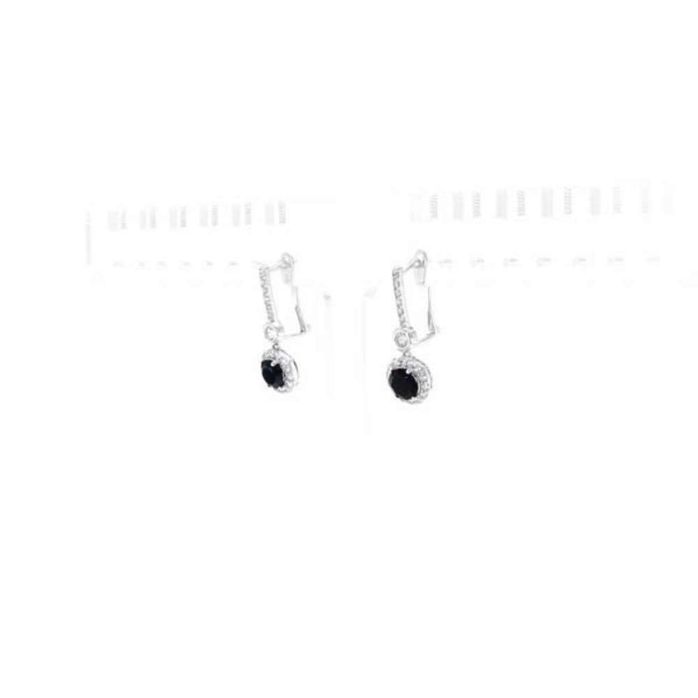 Cavill Ohrring-Set Schwarzer Spinell Rhodium Silber Ohrringe (2-tlg)