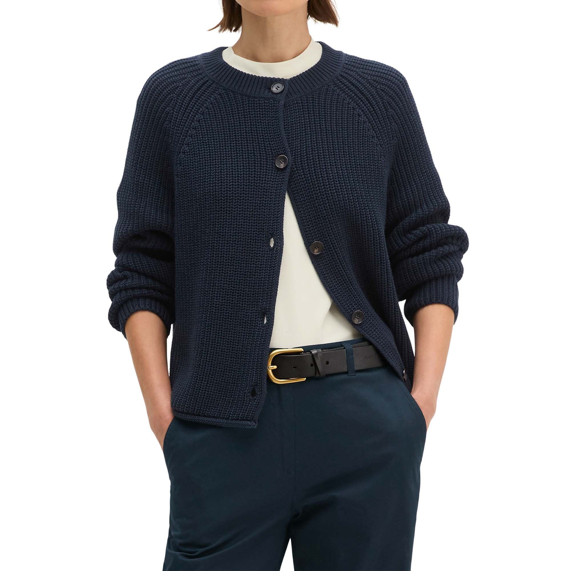 Marc O'Polo Sweater Damen Strickjacke 1er Pack Baumwolle (Packung, 1er Pack)